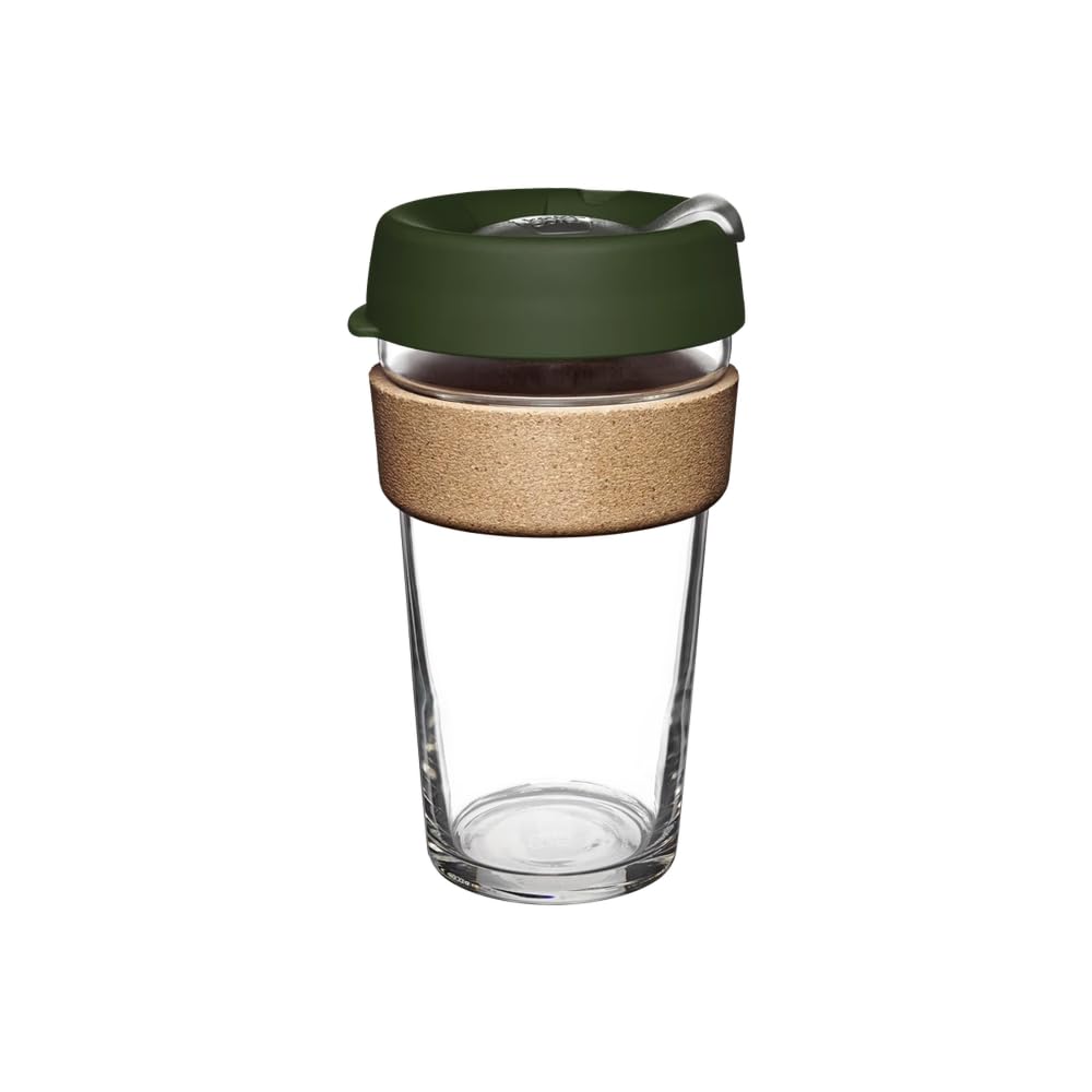 KeepCup Brew Cork - Reusable Coffee Cup Tempered Glass and Natural Cork, Extra Small 6oz/177ml - Daybreak