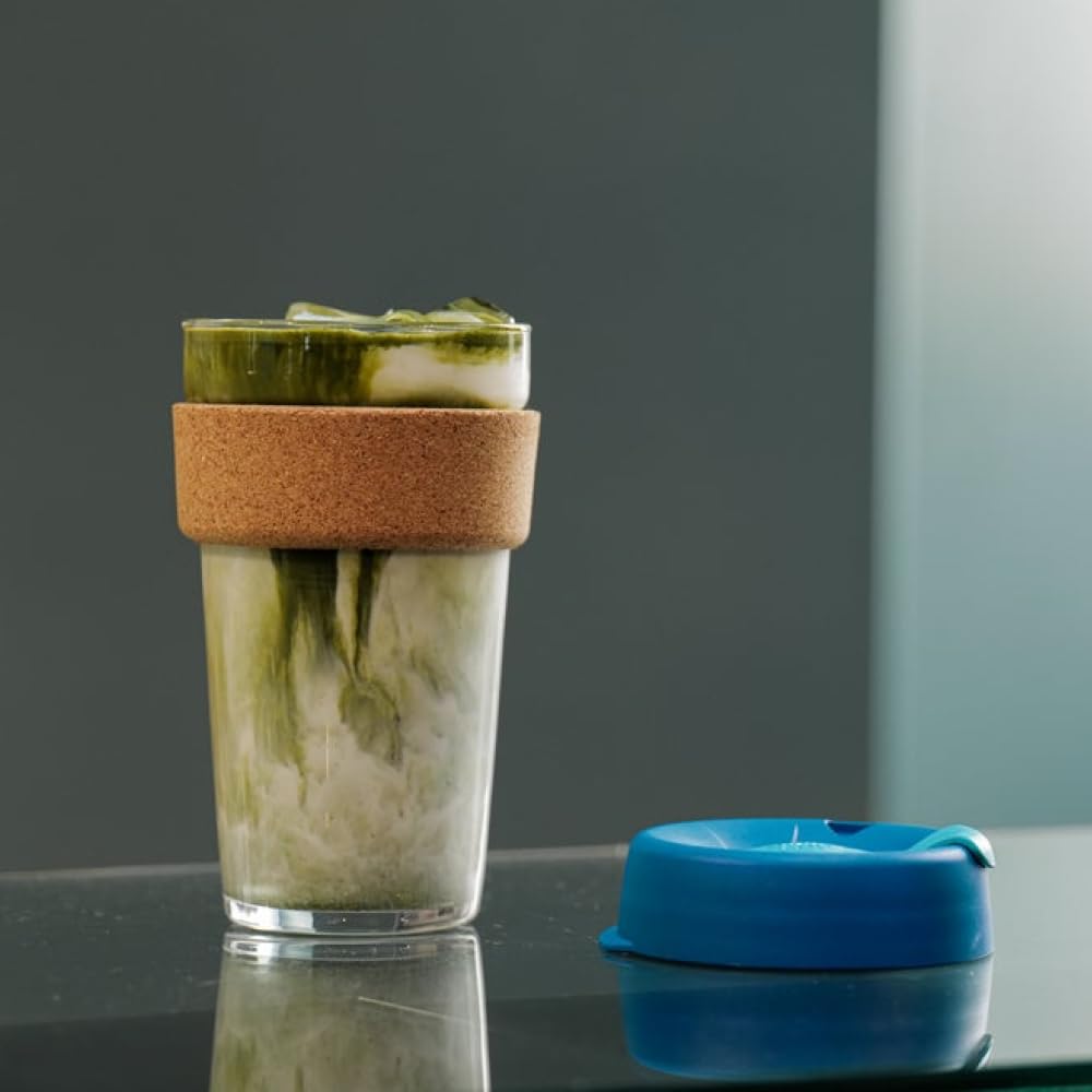 KeepCup Brew Cork - Reusable Coffee Cup Tempered Glass and Natural Cork, Extra Small 6oz/177ml - Daybreak