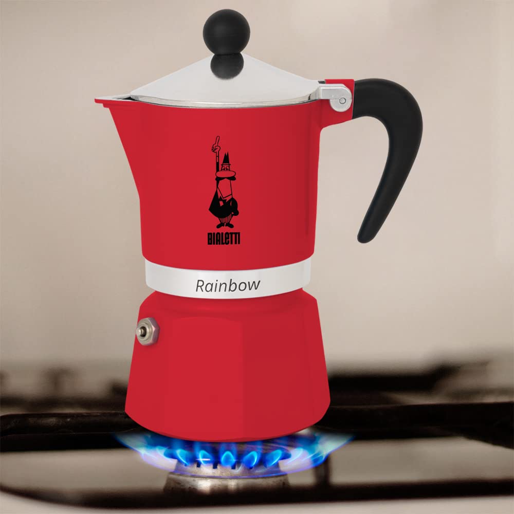 Bialetti Rainbow Caffettiera Colorata, Alluminio, Giallo, 3 Tazze