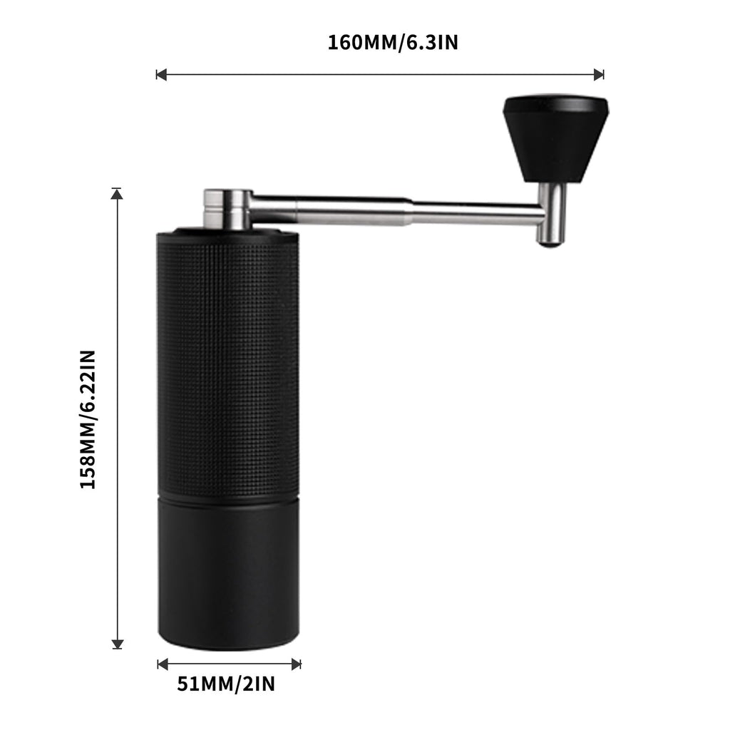 TIMEMORE Chestnut C3S Pro Manual Coffee Grinder, Premium Integrated All-Metal Design, Portable Hand Coffee Grinder with Foldable Handle, Suitable for Espresso to French Press, Black
