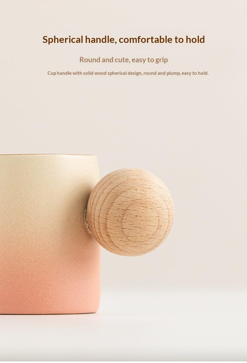 Ceramic Espresso Cups with Wood Handle – 2oz (Set of 2)