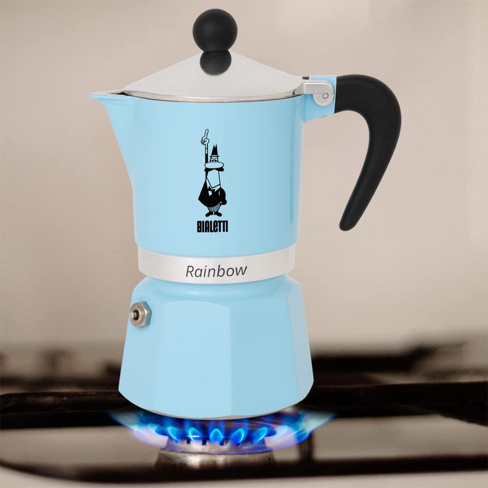 Bialetti Rainbow Caffettiera Colorata, Alluminio, Giallo, 3 Tazze