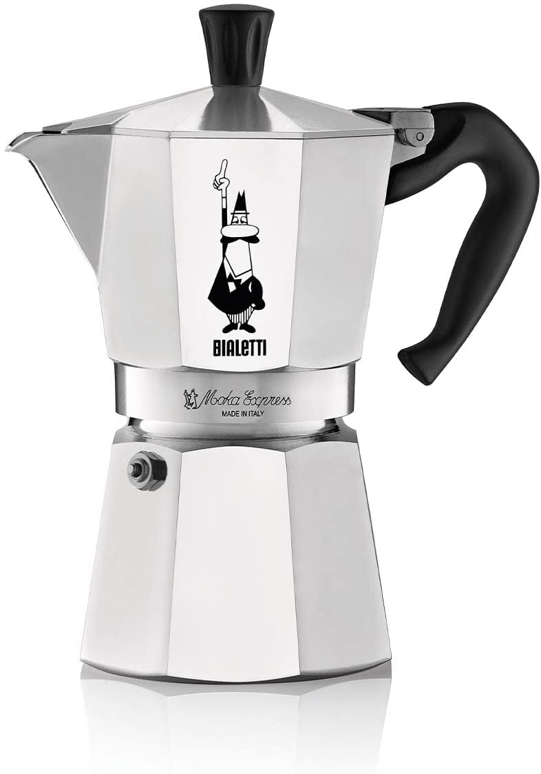 Bialetti Moka Express Aluminium Stovetop Coffee Maker (2 Cup), 8x11x11 cm, Silver