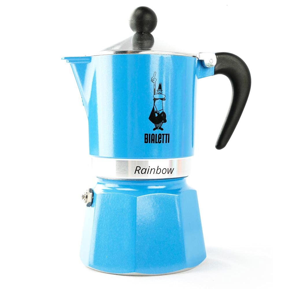 Bialetti Rainbow Caffettiera Colorata, Alluminio, Giallo, 3 Tazze
