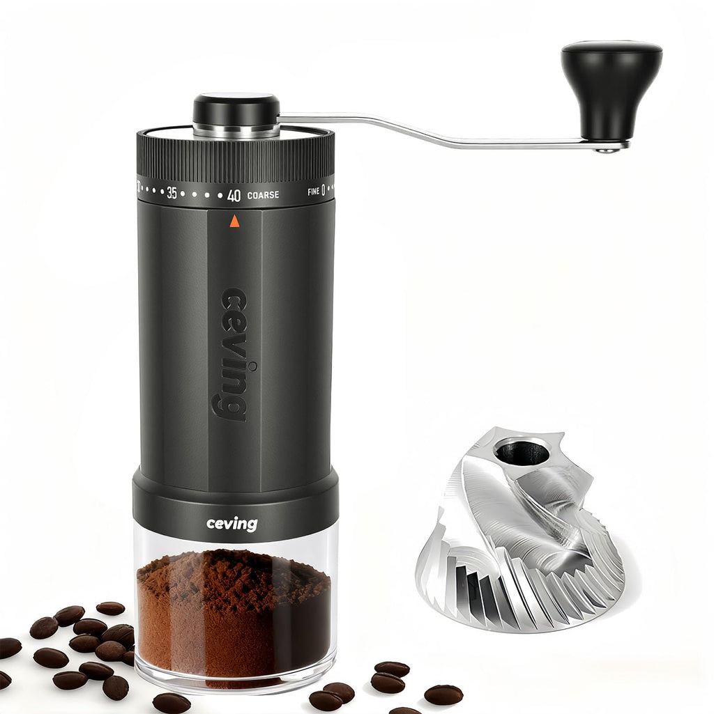 Large Capacity Manual Coffee Grinder – 60g Hand Grinder with 40 Grind Settings | Travel Coffee Gear