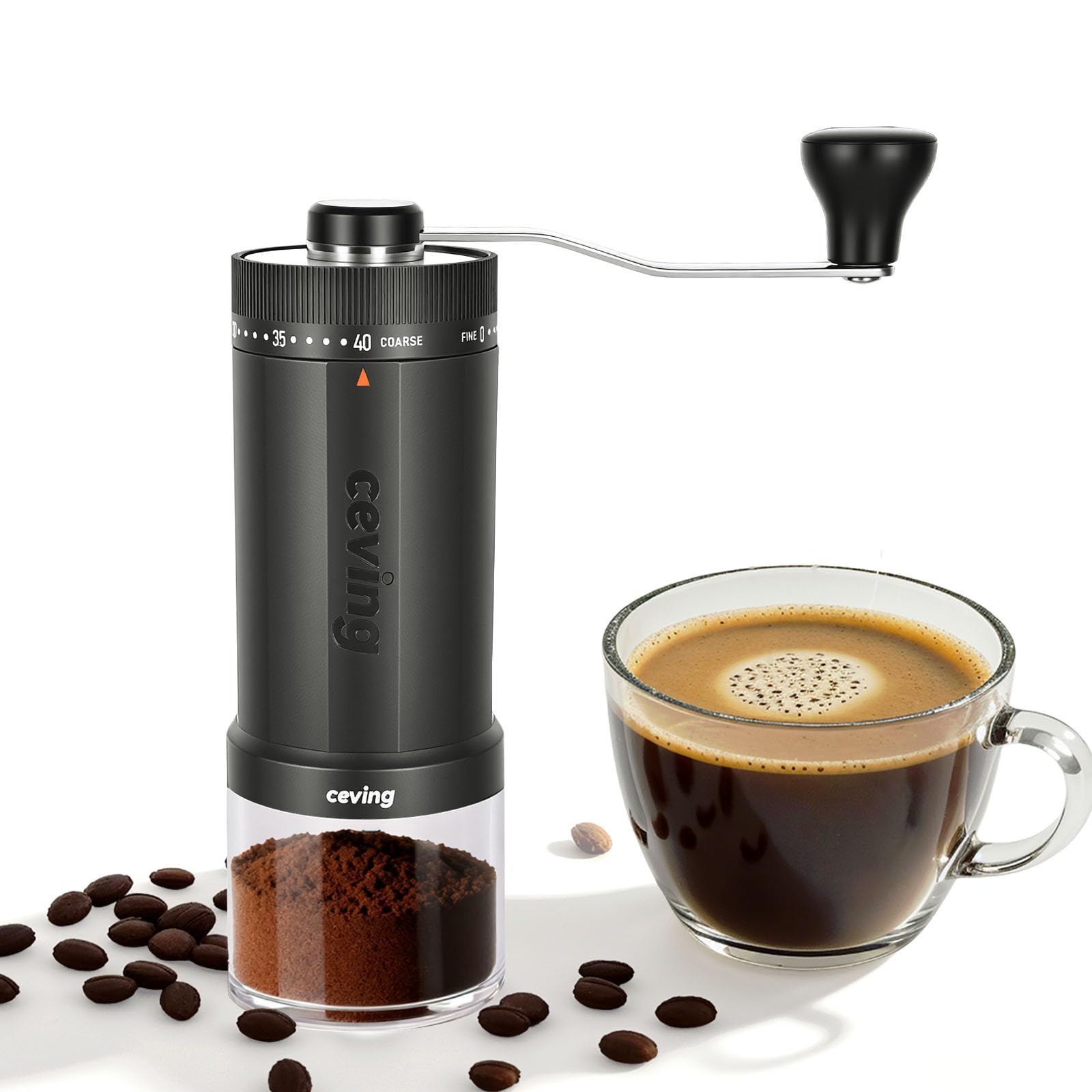 Large Manual Coffee Grinder – 60g, 40 Grind Settings