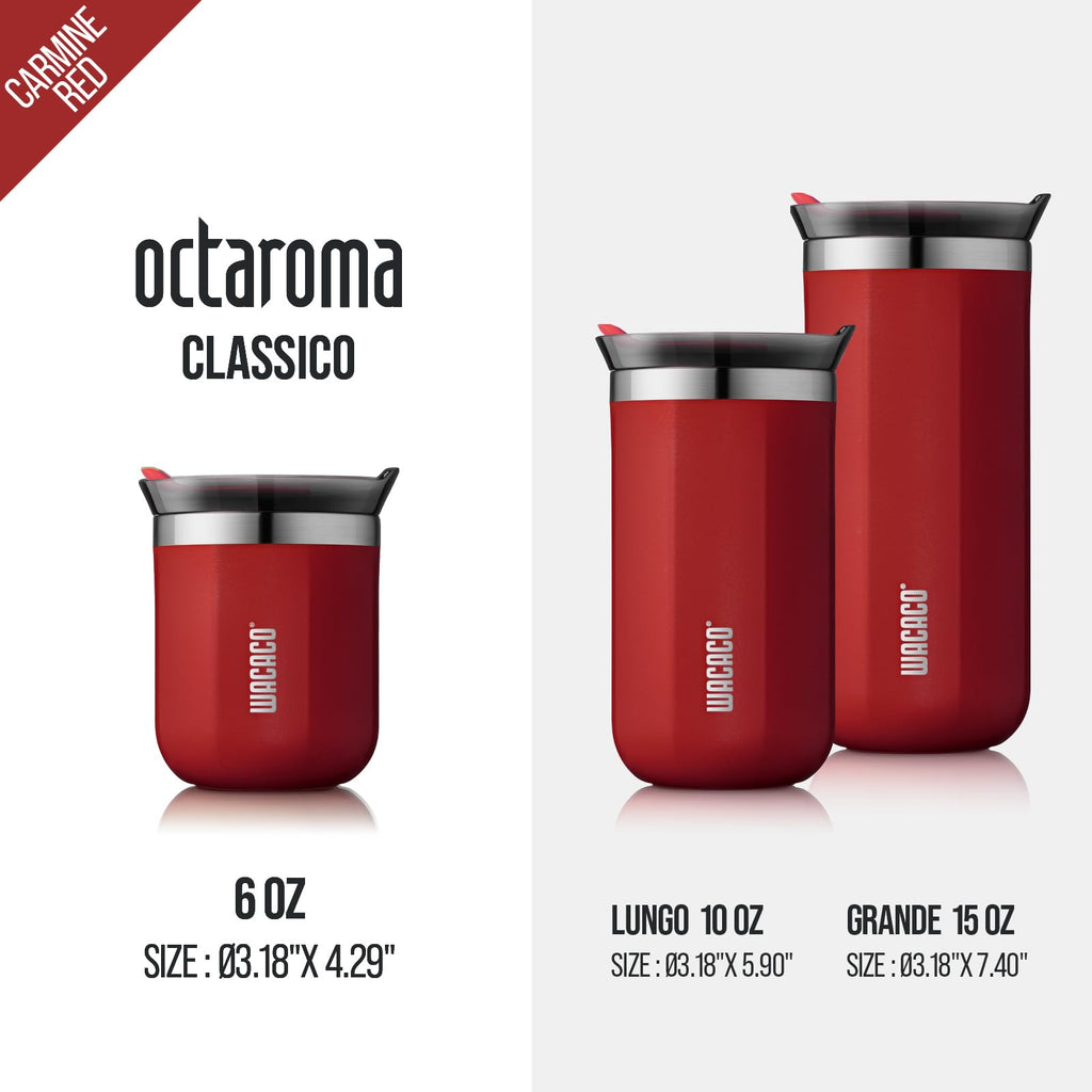 WACACO Octaroma Classico Vacuum Insulated Travel Mug – Double-Wall Stainless Steel Tumbler with Lid | 6 fl oz / 10 fl oz / 15 fl oz | Multiple Colours