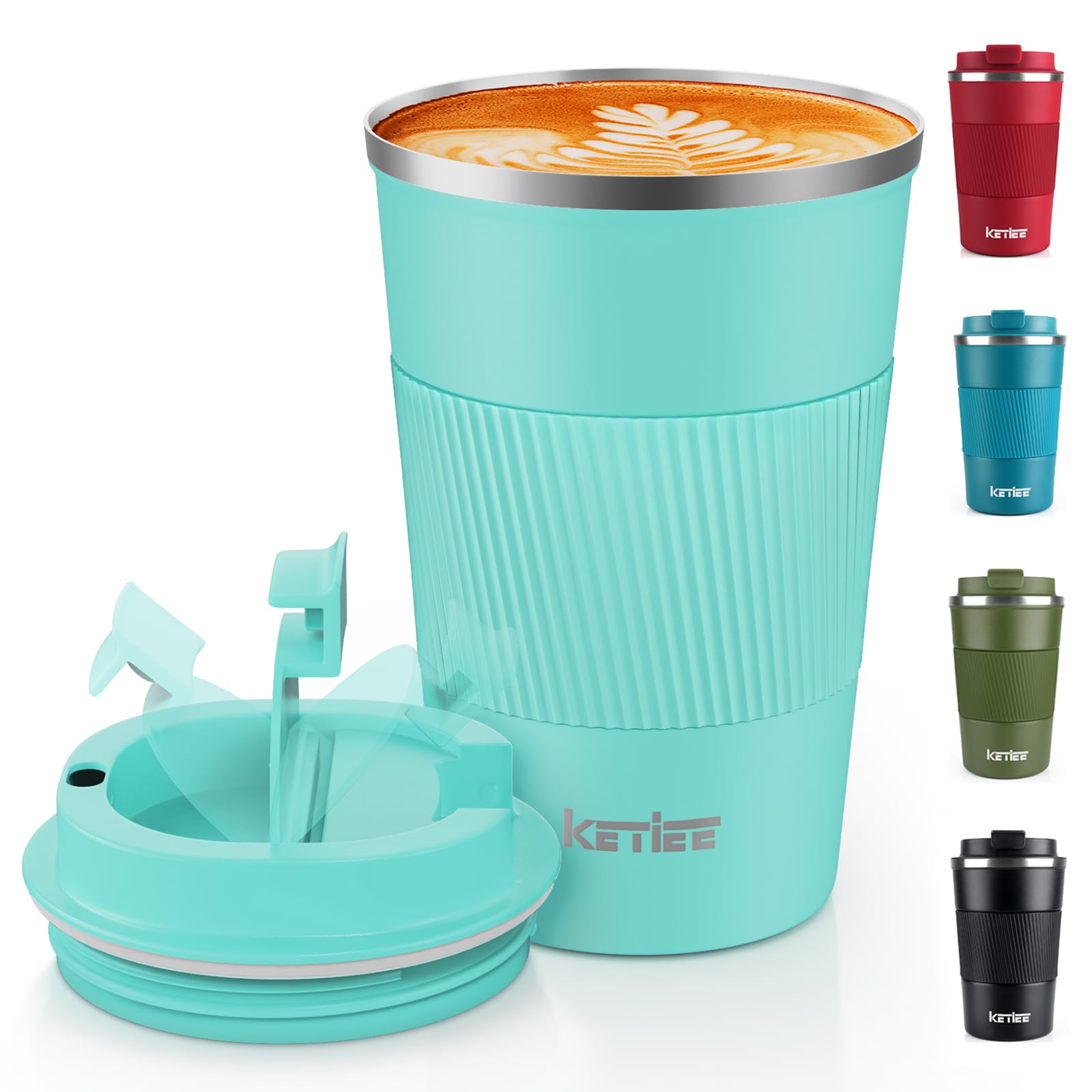 KETIEE Vacuum Insulated Travel Mug 380ml – Grass Green