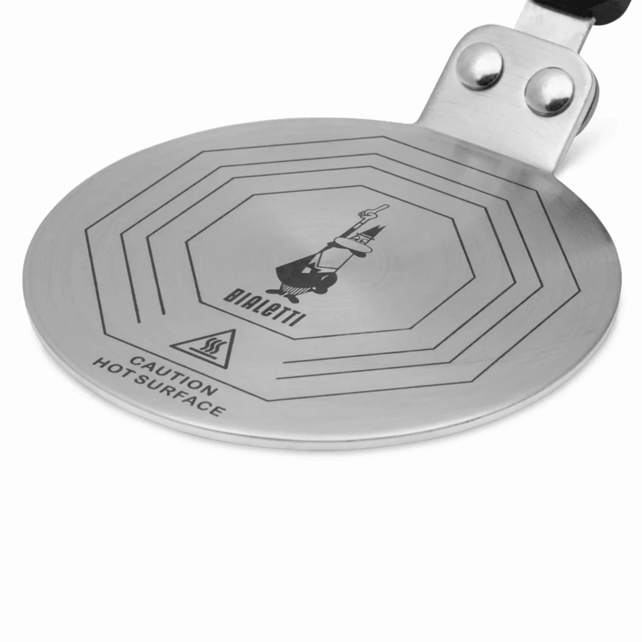 Bialetti DCDESIGN08 Piattello Induzione Per Moka Induction Plate, Suitable for Coffee Makers up to 6 Cups and Small pots, 25.5 x 13 x 5.5 cm, Steel, 6 Pints, Silver