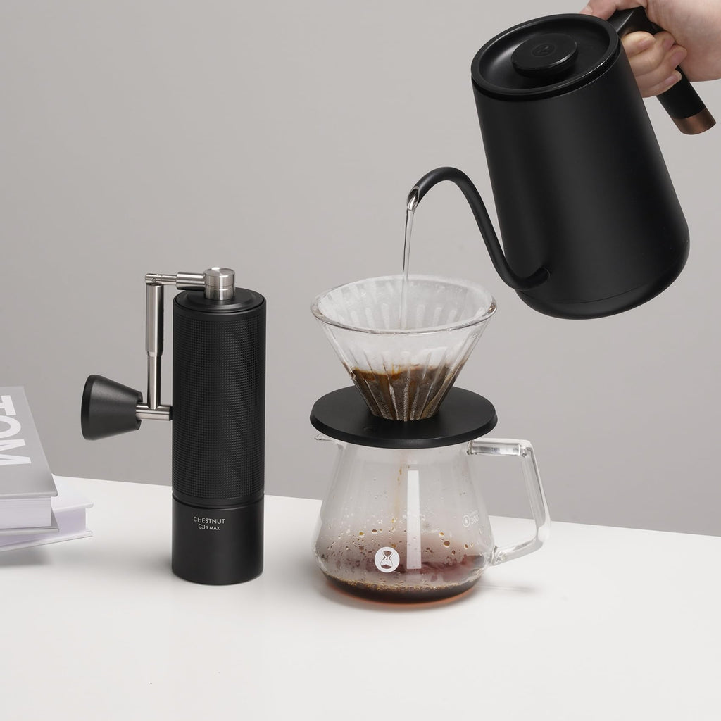 TIMEMORE Chestnut C3S Pro Manual Coffee Grinder, Premium Integrated All-Metal Design, Portable Hand Coffee Grinder with Foldable Handle, Suitable for Espresso to French Press, Black