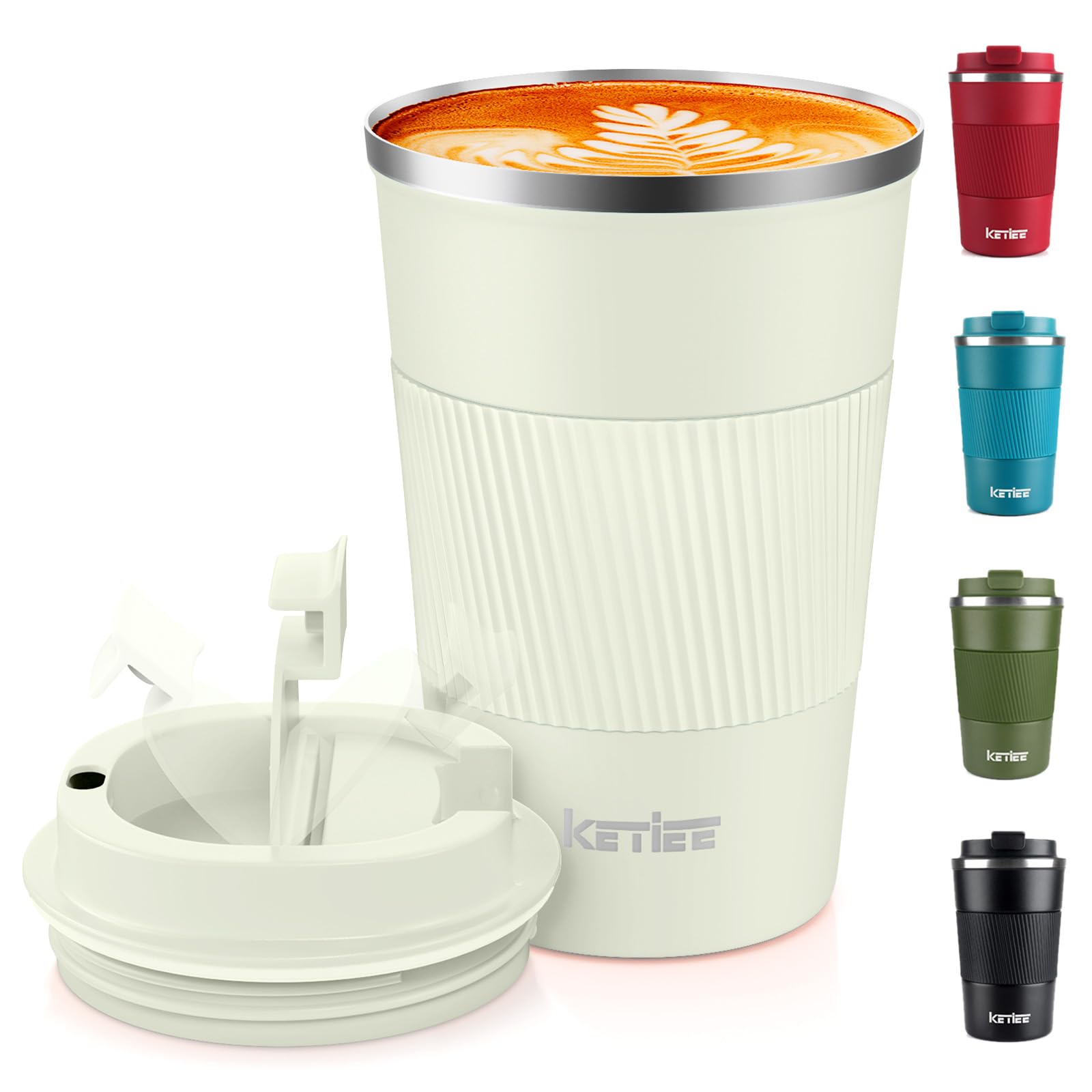 KETIEE Vacuum Insulated Travel Mug 380ml – Grass Green