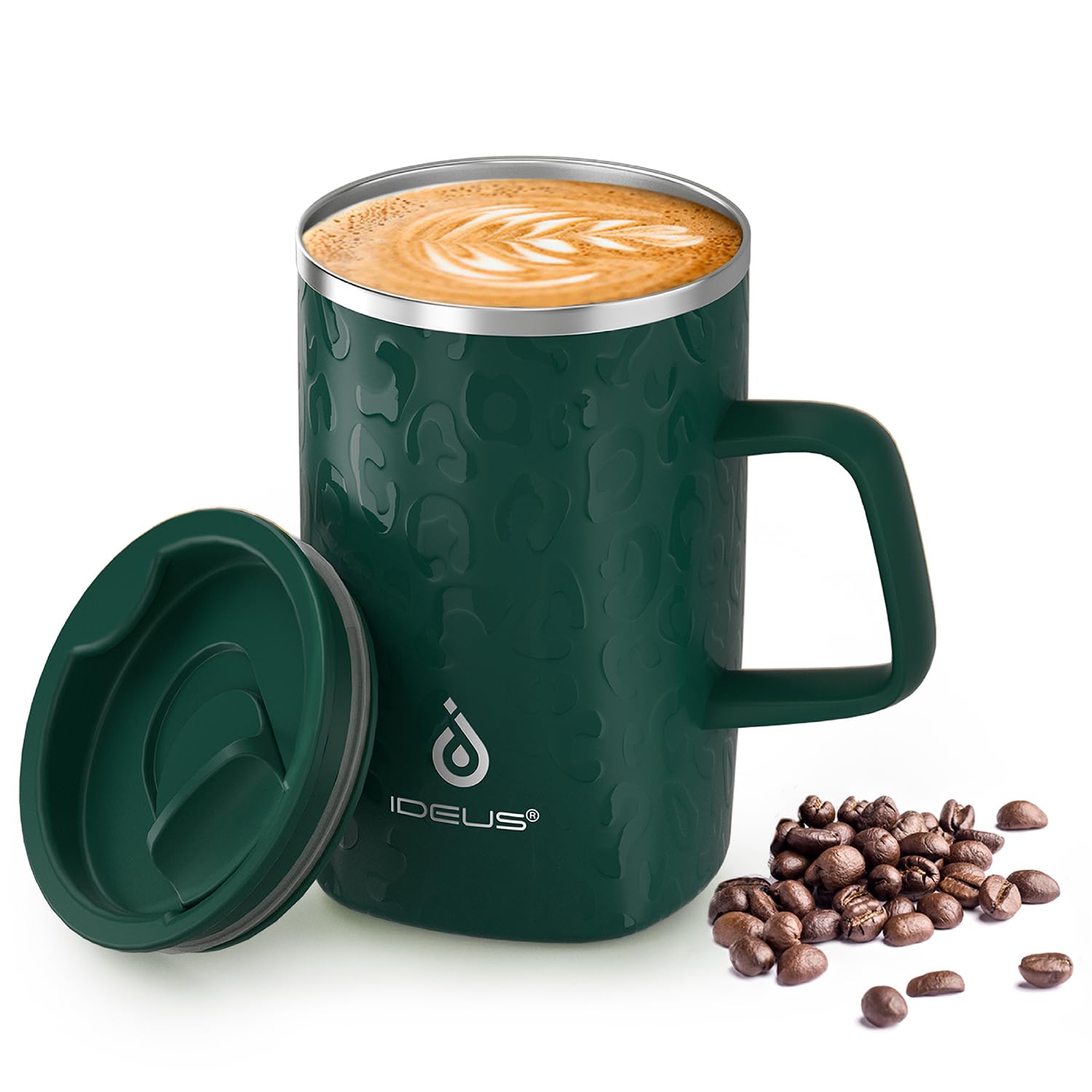 Ideus 16oz Insulated Coffee Mug with Handle – Leopard Black