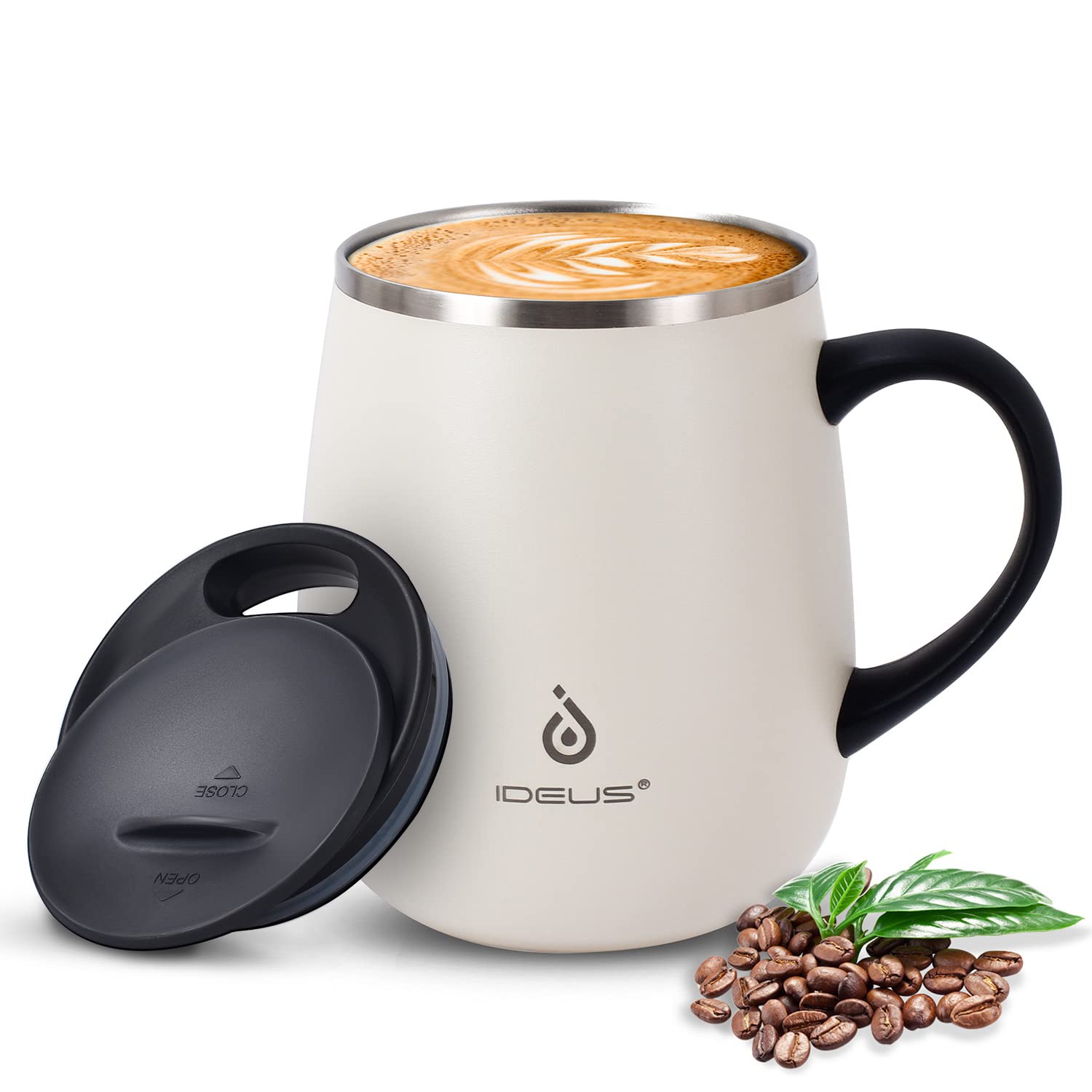 Ideus 16oz Insulated Coffee Mug with Handle – Leopard Black
