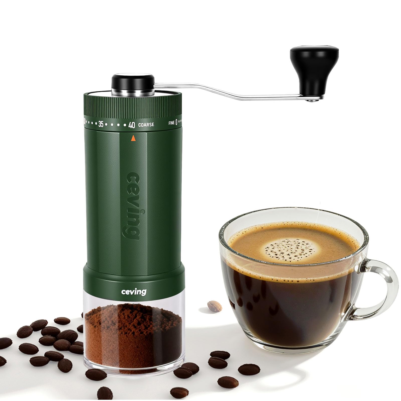 Large Manual Coffee Grinder – 60g, 40 Grind Settings