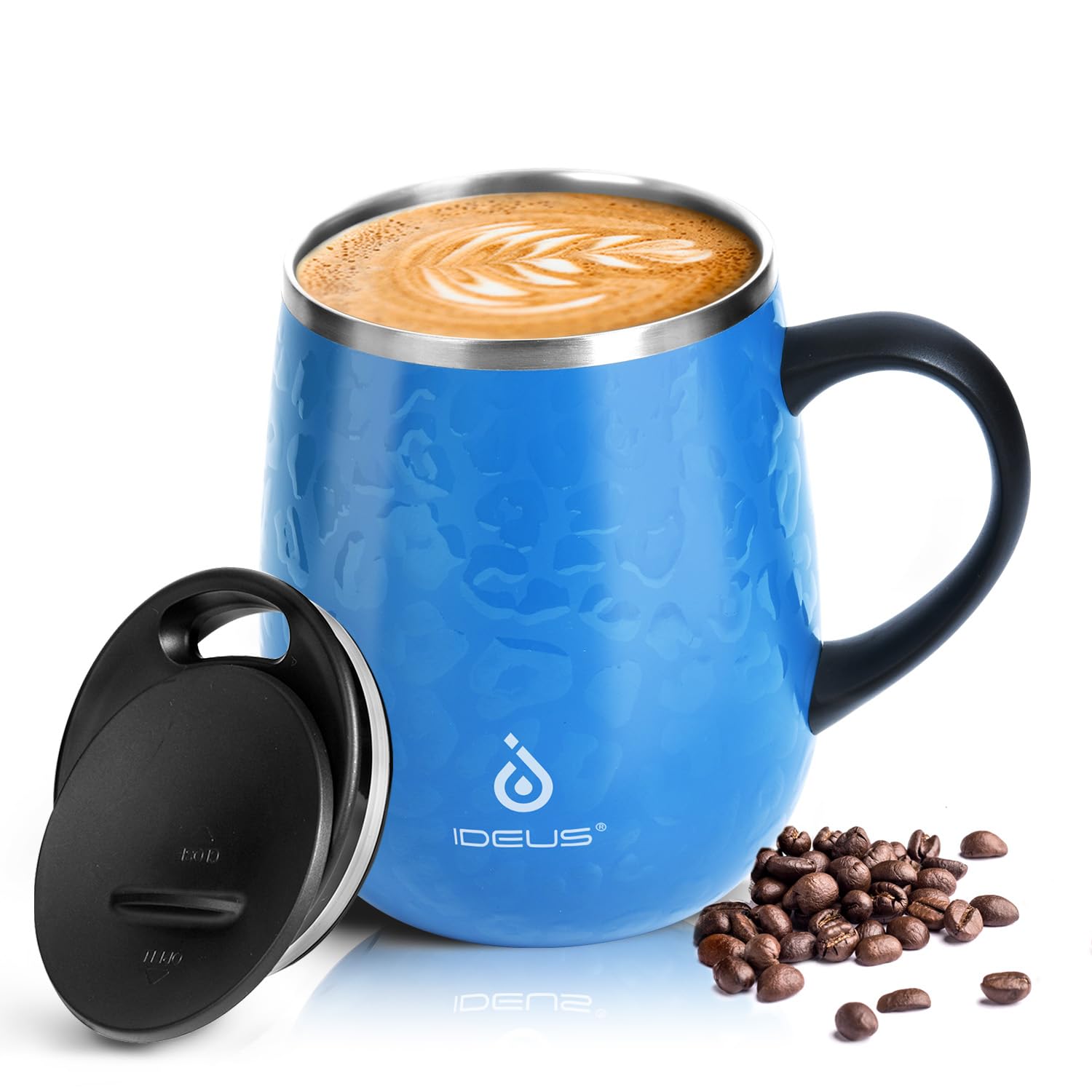 Ideus 16oz Insulated Coffee Mug with Handle – Leopard Black