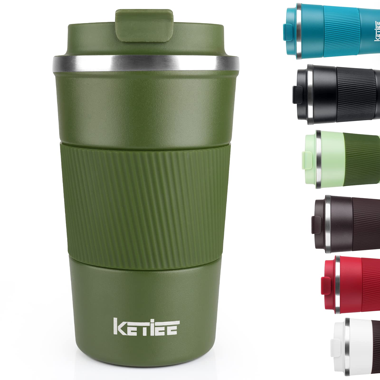 KETIEE Vacuum Insulated Travel Mug 380ml – Grass Green