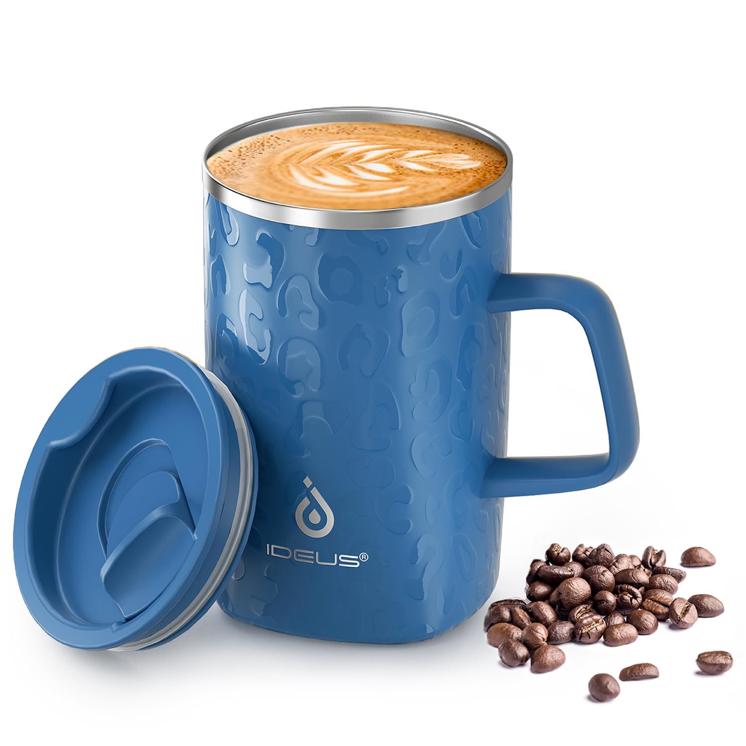 Ideus 16oz Insulated Coffee Mug with Handle – Leopard Black