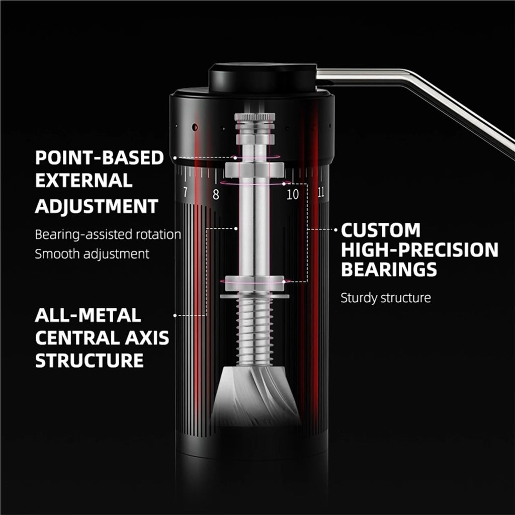 MHW-3BOMBER Manual Coffee Grinder | 0.016mm/Click Conical Burr | Adjustable Grind | Stainless Steel Barista Tool