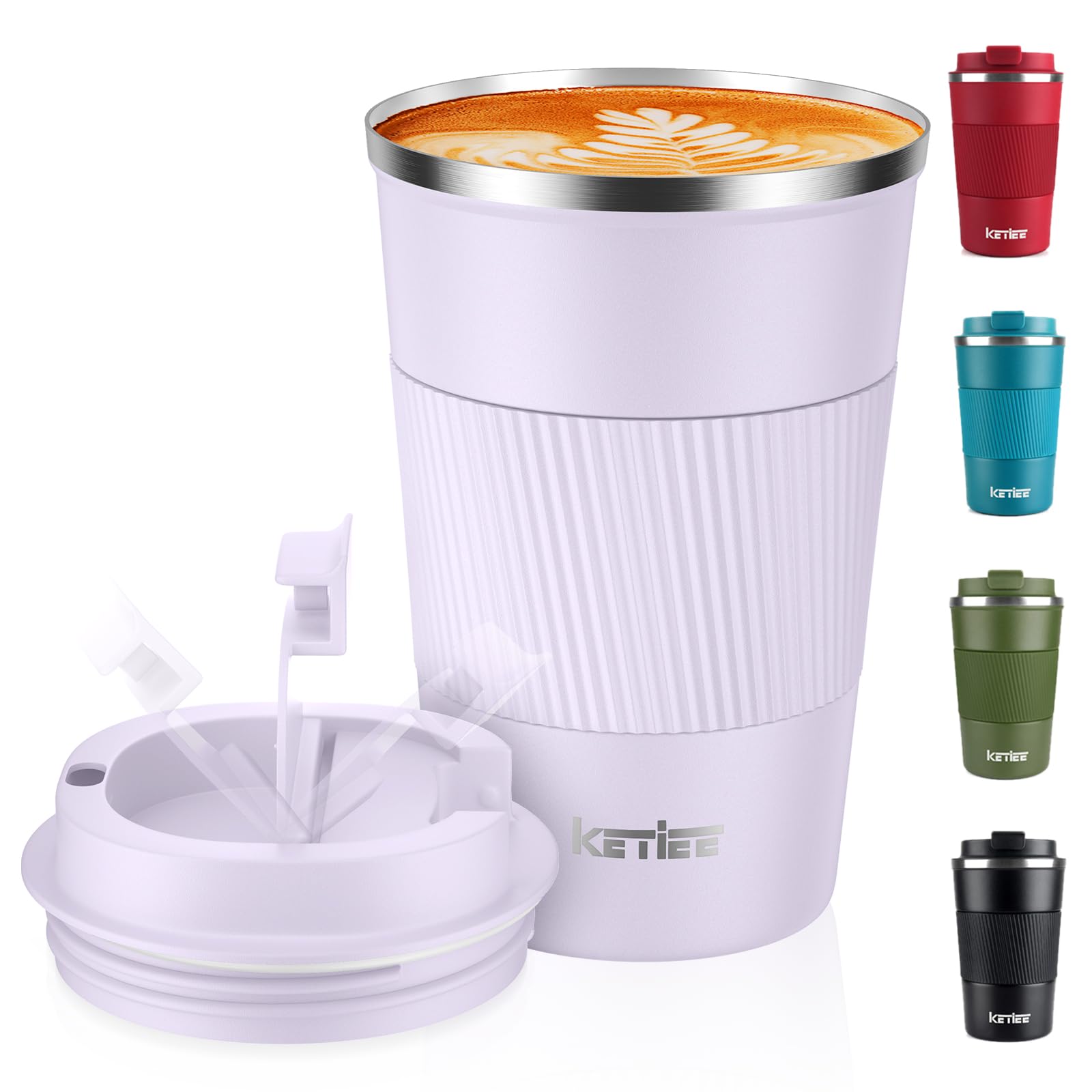 KETIEE Vacuum Insulated Travel Mug 380ml – Grass Green