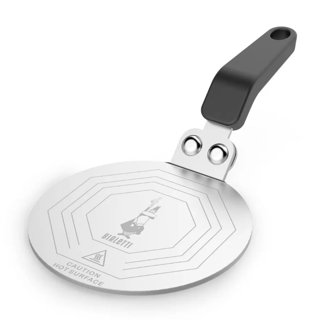 Bialetti DCDESIGN08 Piattello Induzione Per Moka Induction Plate, Suitable for Coffee Makers up to 6 Cups and Small pots, 25.5 x 13 x 5.5 cm, Steel, 6 Pints, Silver