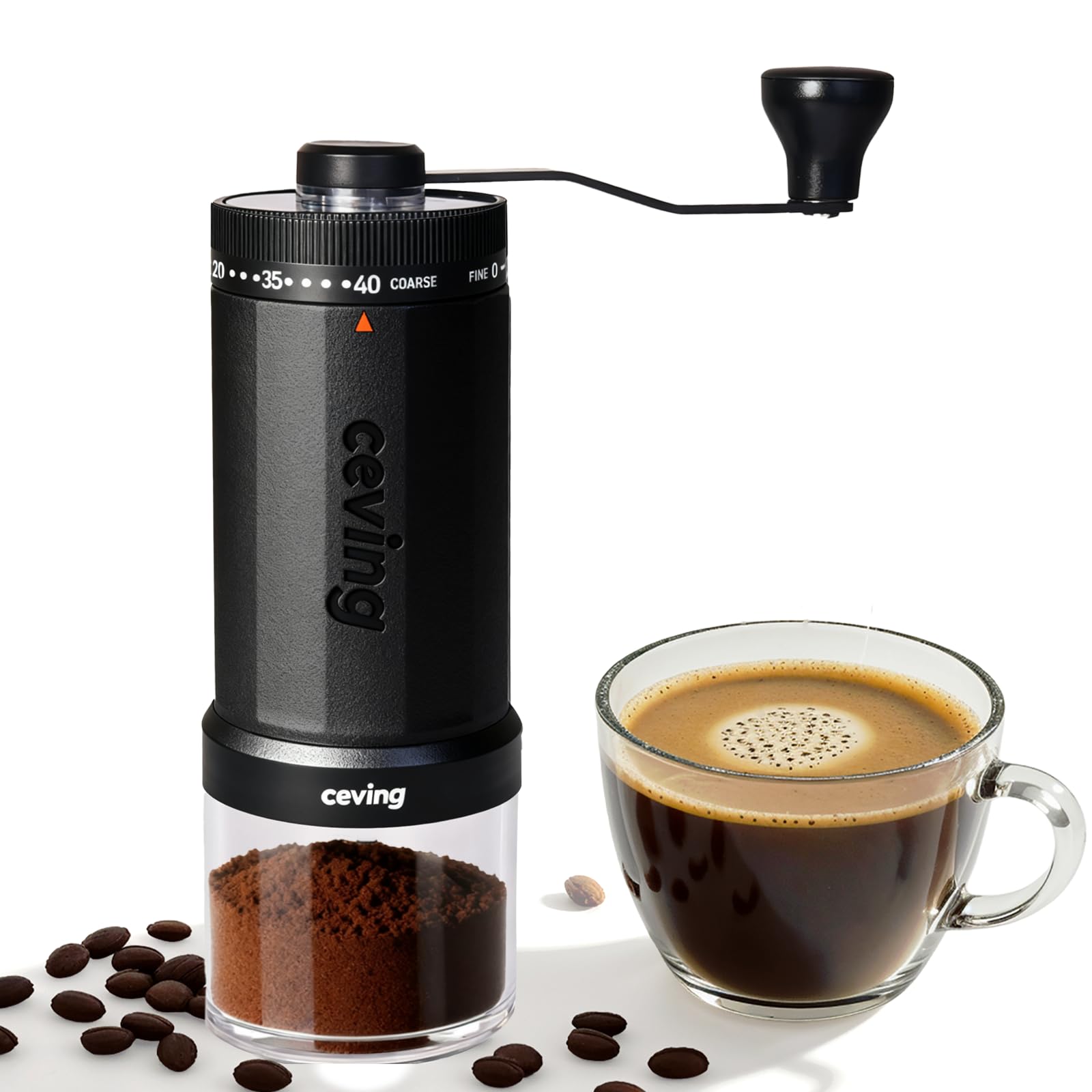 Large Manual Coffee Grinder – 60g, 40 Grind Settings