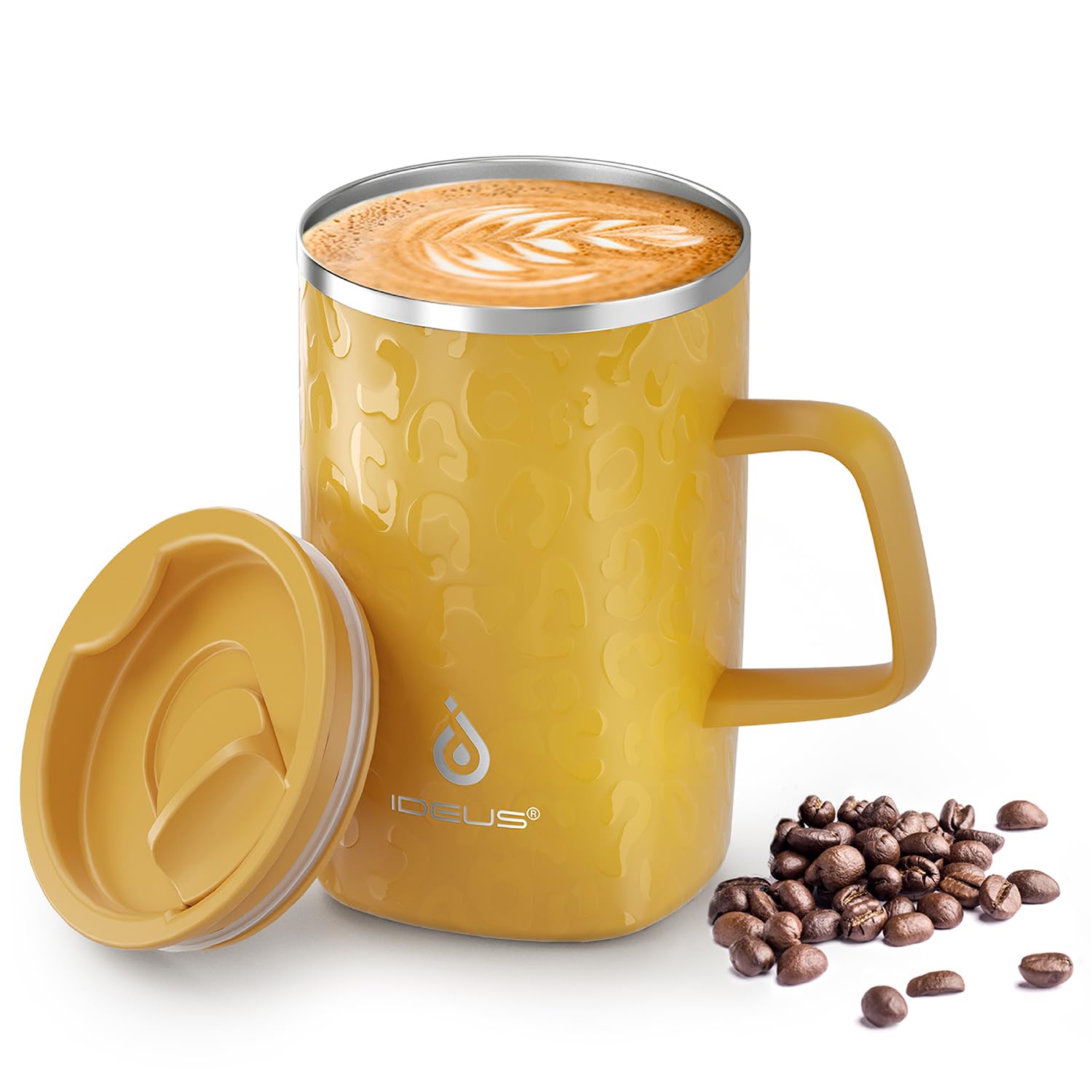 Ideus 16oz Insulated Coffee Mug with Handle – Leopard Black