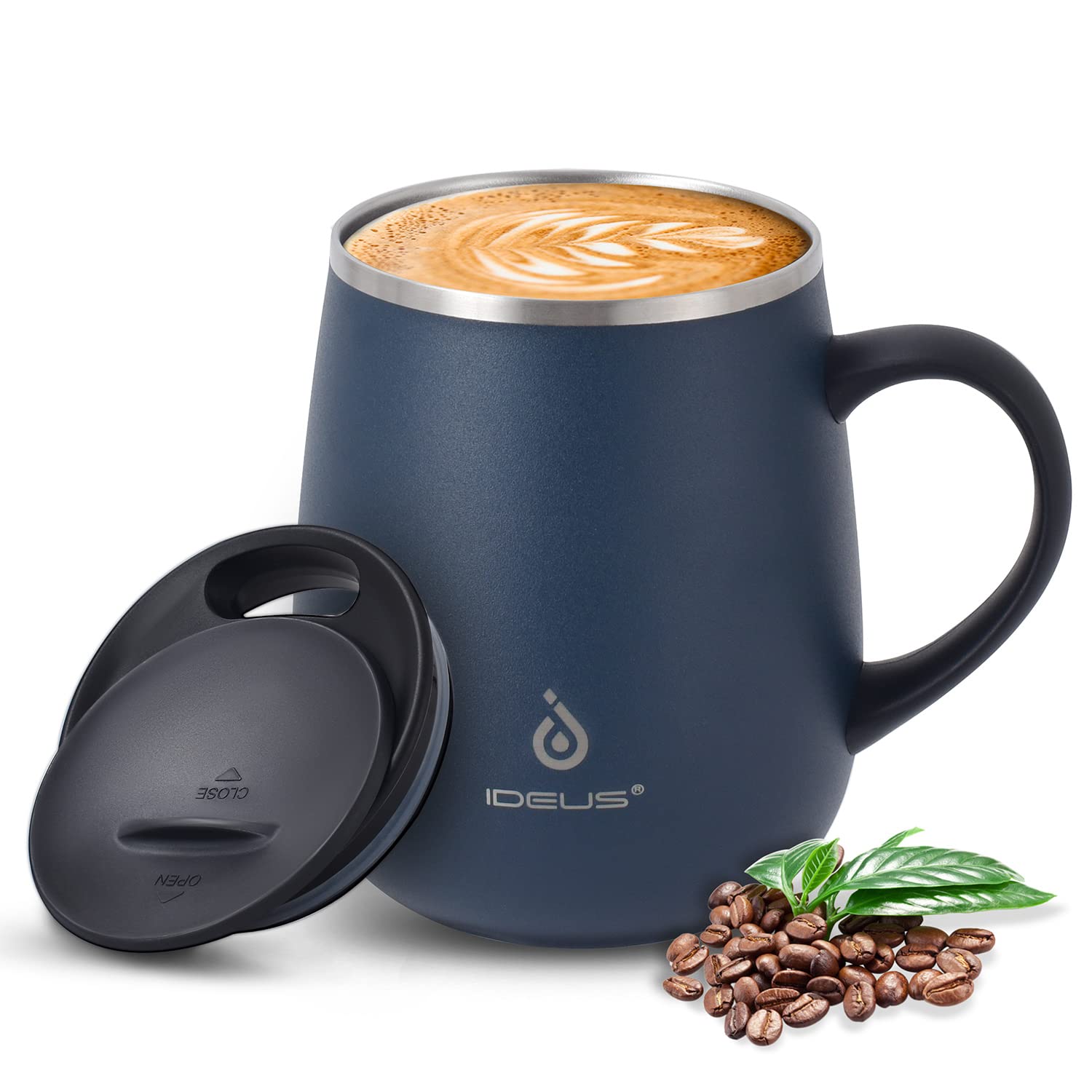 Ideus 16oz Insulated Coffee Mug with Handle – Leopard Black