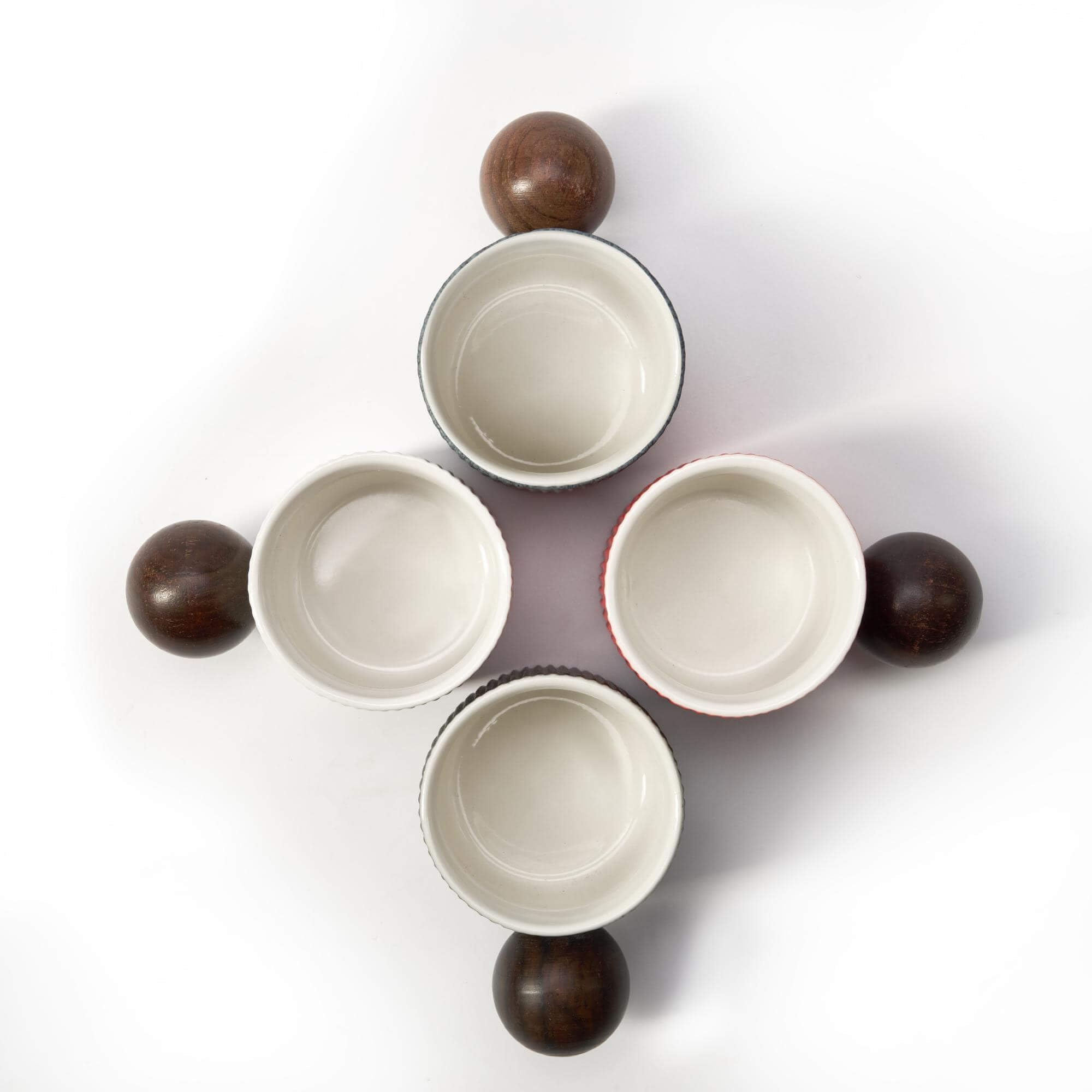 Mini Ceramic Espresso Cups with Wood Handle – 70ml (Set of 2)