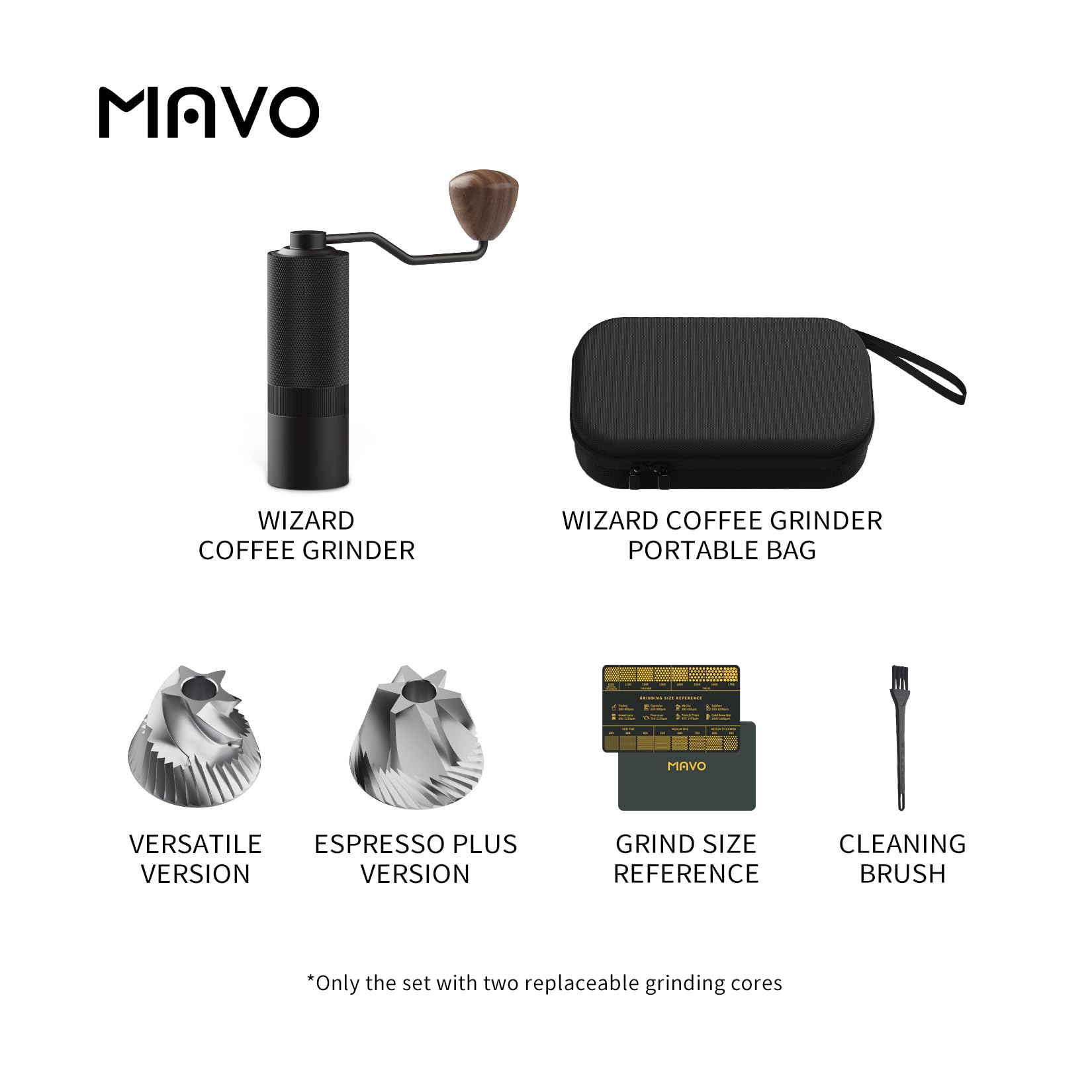 MAVO Manual Coffee Grinder – CNC Stainless Steel Conical Burr, 25g Capacity