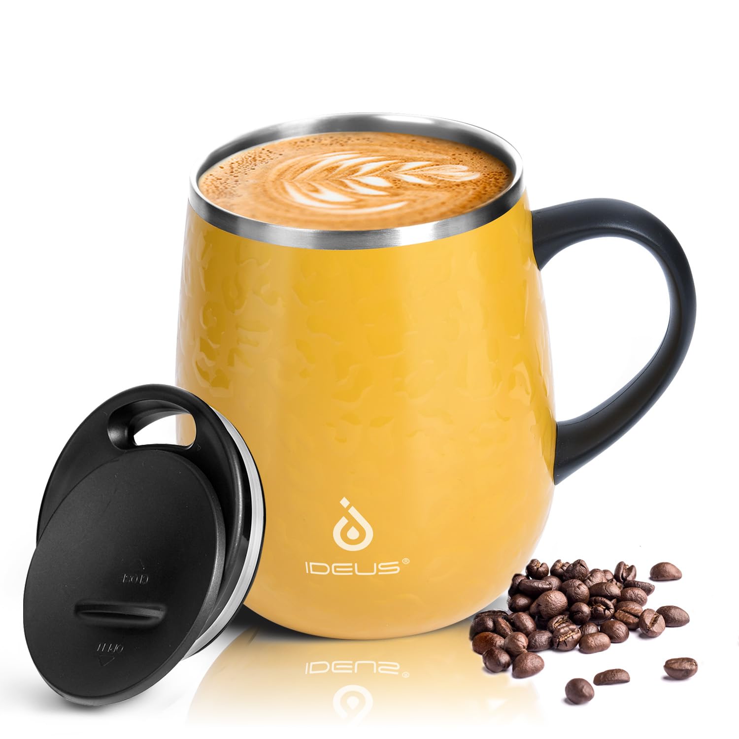 Ideus 16oz Insulated Coffee Mug with Handle – Leopard Black