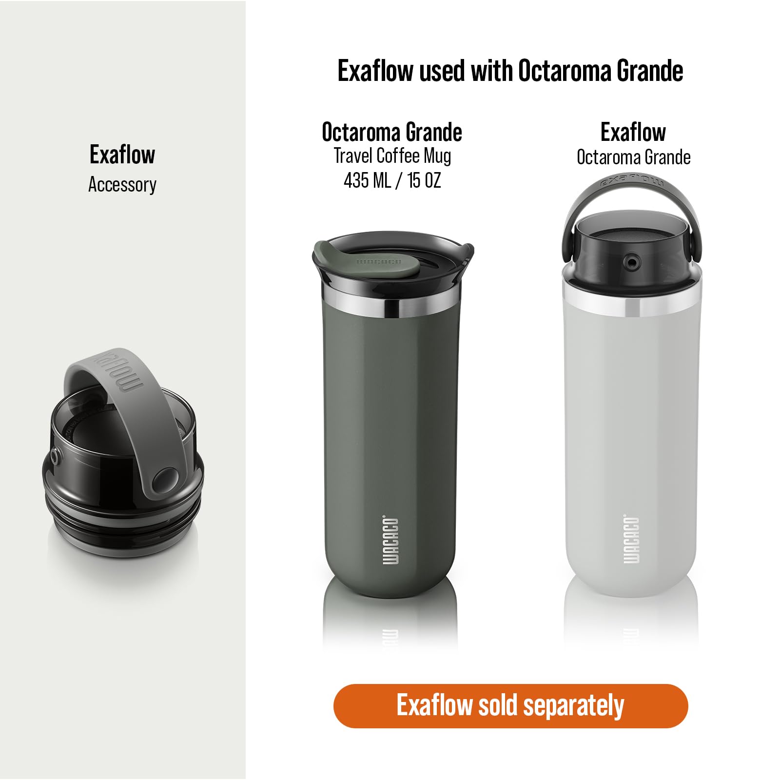 WACACO Octaroma Classico Vacuum Insulated Travel Mug – Double-Wall Stainless Steel Tumbler with Lid | 6 fl oz / 10 fl oz / 15 fl oz | Multiple Colours