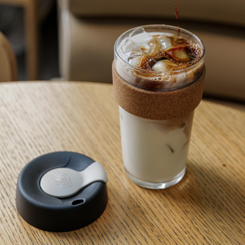 KeepCup Brew Cork - Reusable Coffee Cup Tempered Glass and Natural Cork, Extra Small 6oz/177ml - Daybreak