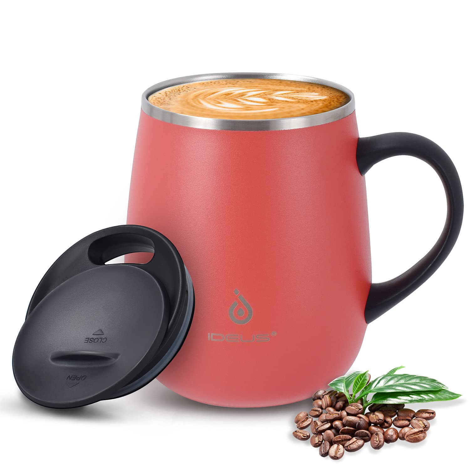 Ideus 16oz Insulated Coffee Mug with Handle – Leopard Black
