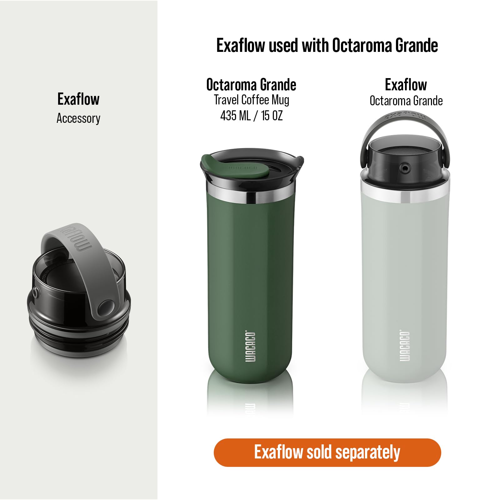 WACACO Octaroma Classico Vacuum Insulated Travel Mug – Double-Wall Stainless Steel Tumbler with Lid | 6 fl oz / 10 fl oz / 15 fl oz | Multiple Colours
