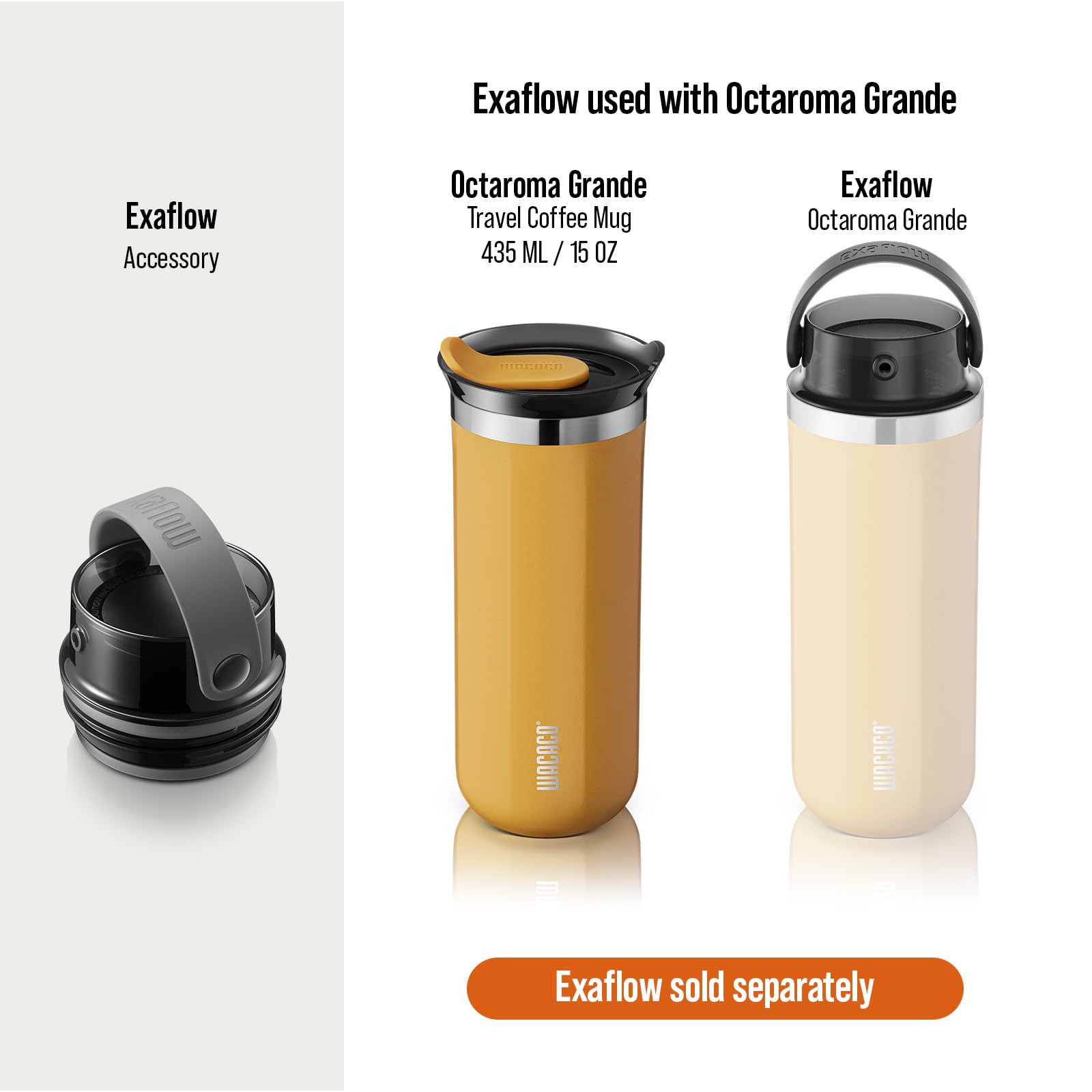WACACO Octaroma Classico Vacuum Insulated Travel Mug – Double-Wall Stainless Steel Tumbler with Lid | 6 fl oz / 10 fl oz / 15 fl oz | Multiple Colours