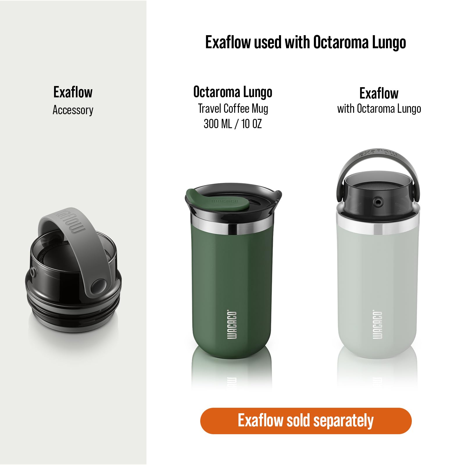 WACACO Octaroma Classico Vacuum Insulated Travel Mug – Double-Wall Stainless Steel Tumbler with Lid | 6 fl oz / 10 fl oz / 15 fl oz | Multiple Colours