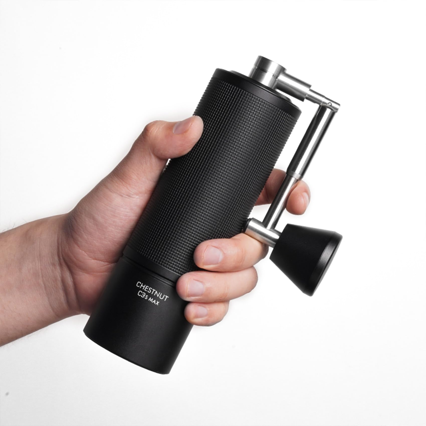 TIMEMORE Chestnut C3S Pro Manual Coffee Grinder, Premium Integrated All-Metal Design, Portable Hand Coffee Grinder with Foldable Handle, Suitable for Espresso to French Press, Black