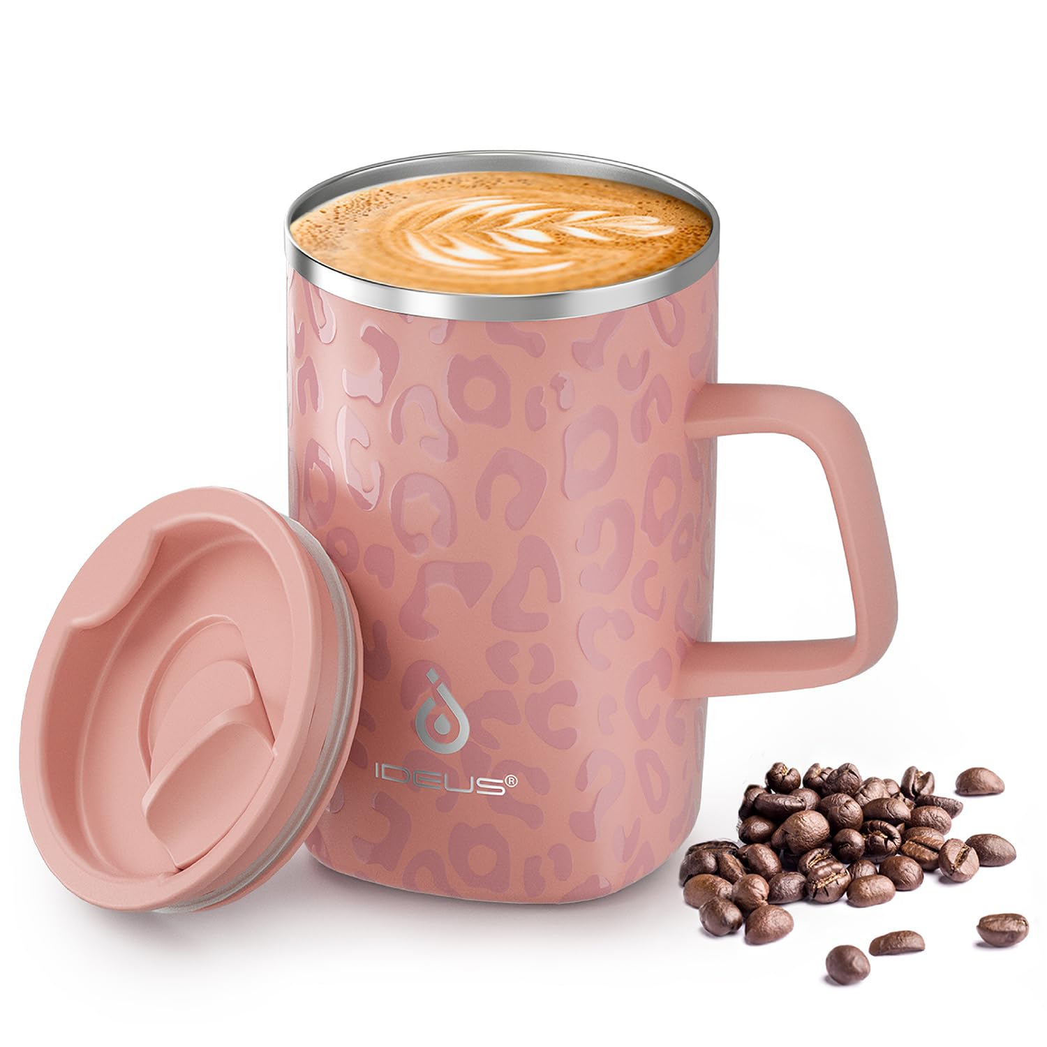Ideus 16oz Insulated Coffee Mug with Handle – Leopard Black
