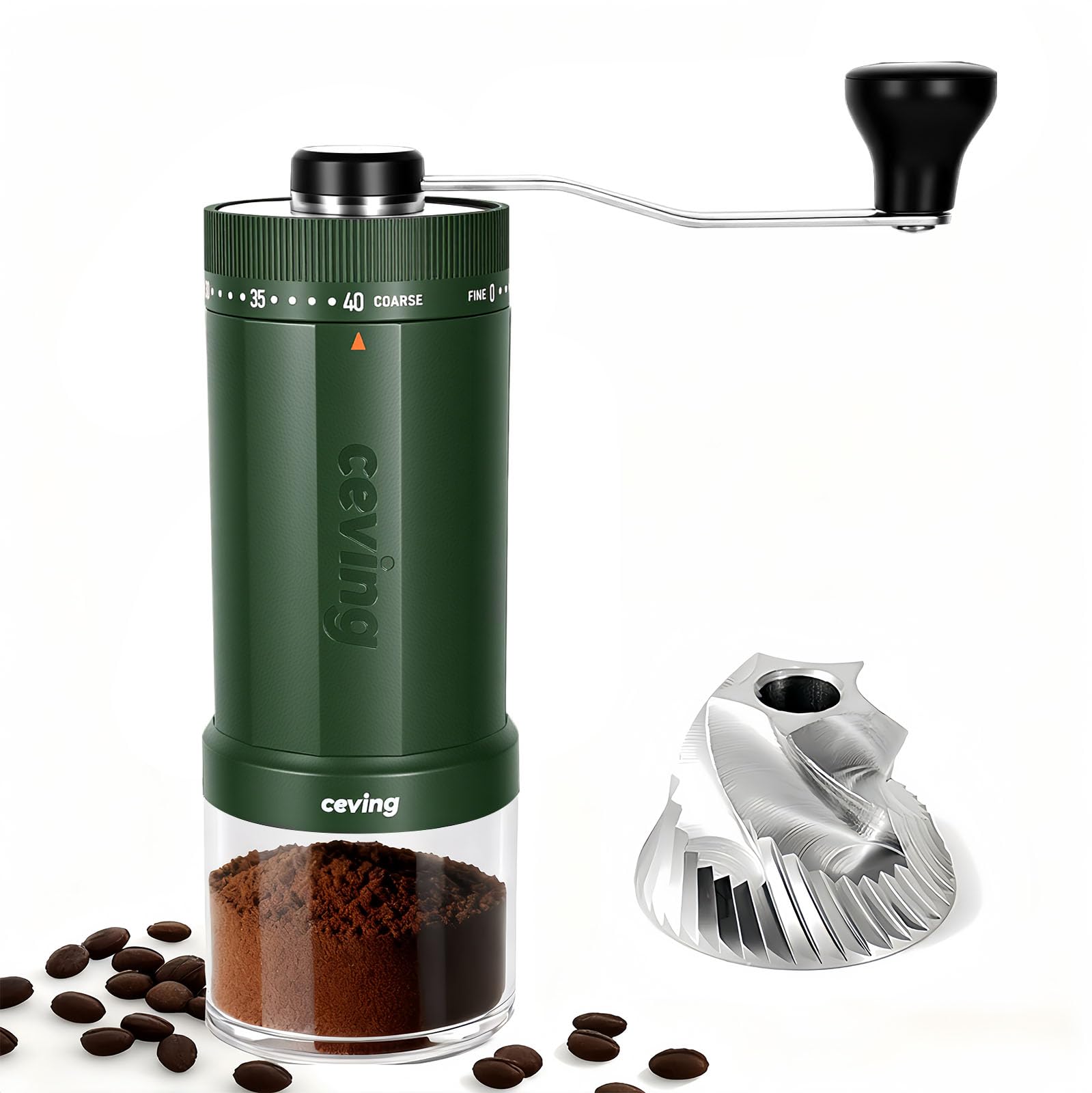 Large Manual Coffee Grinder – 60g, 40 Grind Settings