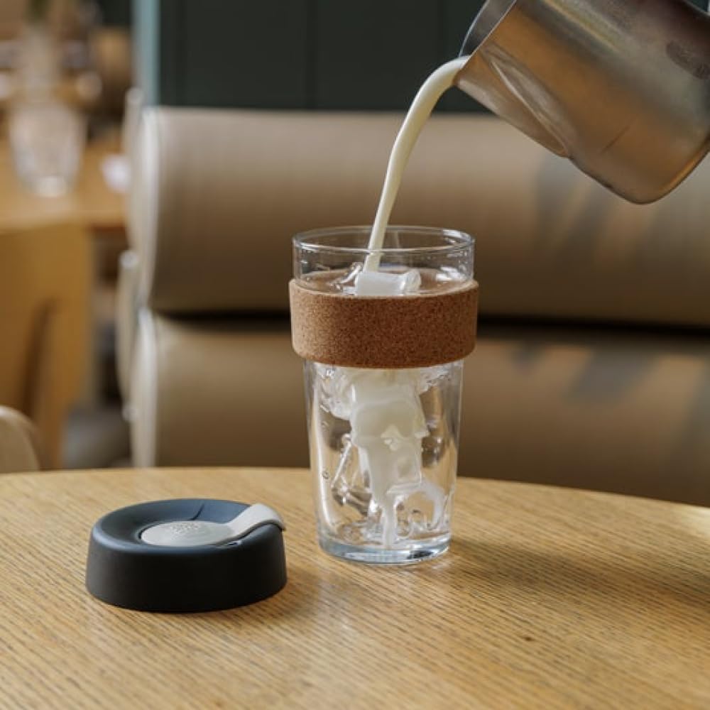 KeepCup Brew Cork - Reusable Coffee Cup Tempered Glass and Natural Cork, Extra Small 6oz/177ml - Daybreak