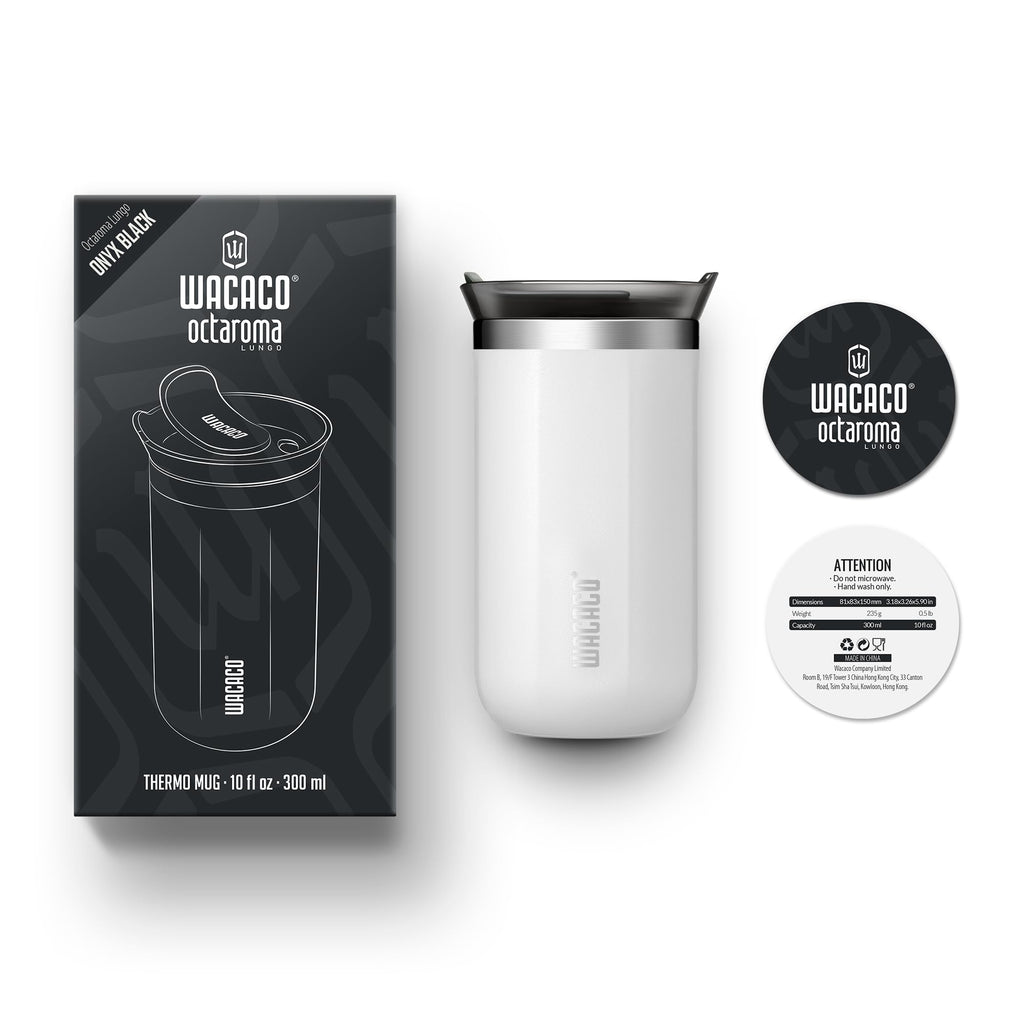 WACACO Octaroma Classico Vacuum Insulated Travel Mug – Double-Wall Stainless Steel Tumbler with Lid | 6 fl oz / 10 fl oz / 15 fl oz | Multiple Colours
