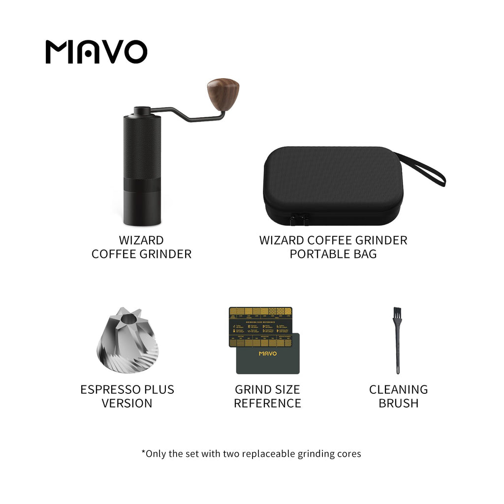 MAVO Manual Coffee Grinder – CNC Stainless Steel Conical Burr, 25g Capacity