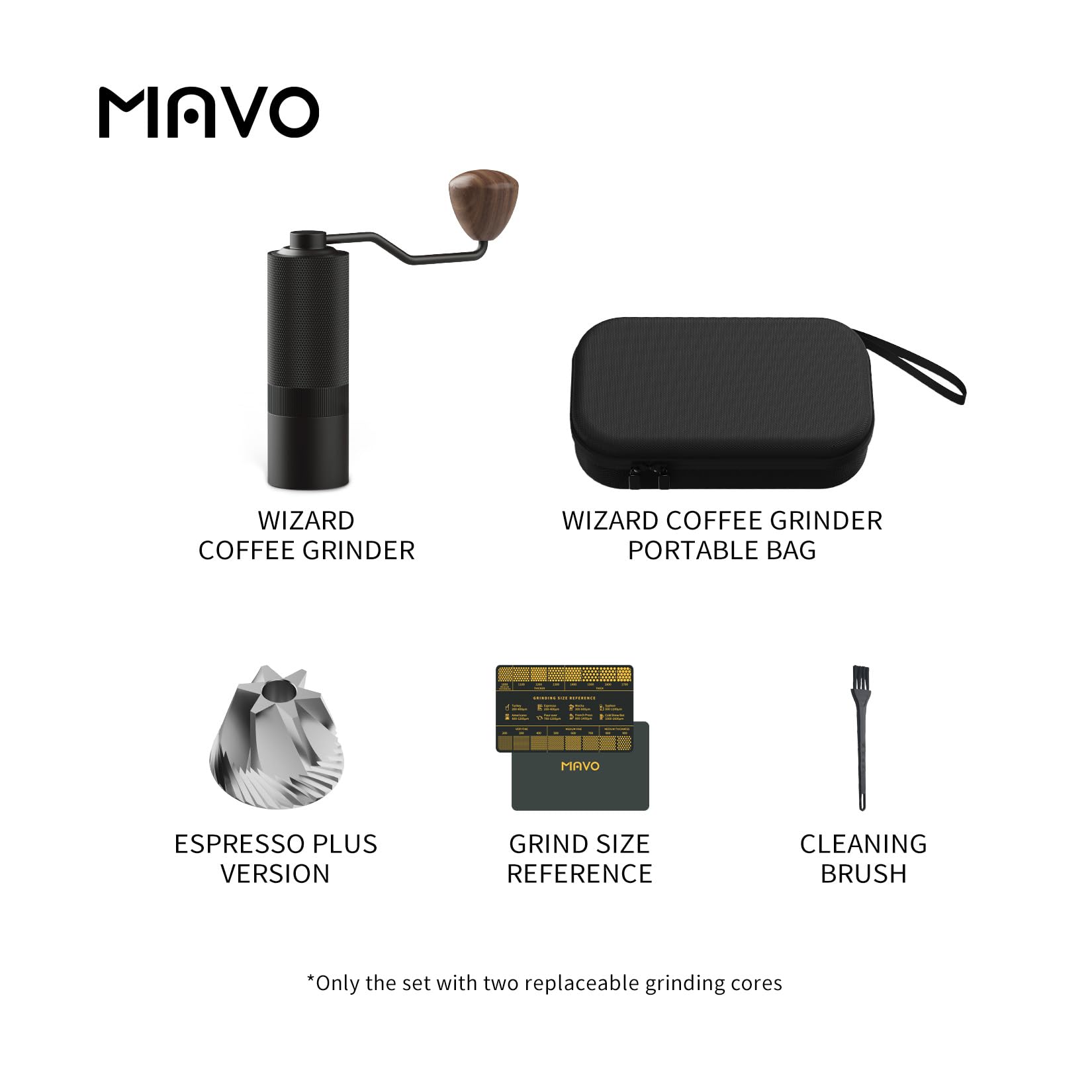 MAVO Manual Coffee Grinder – CNC Stainless Steel Conical Burr, 25g Capacity