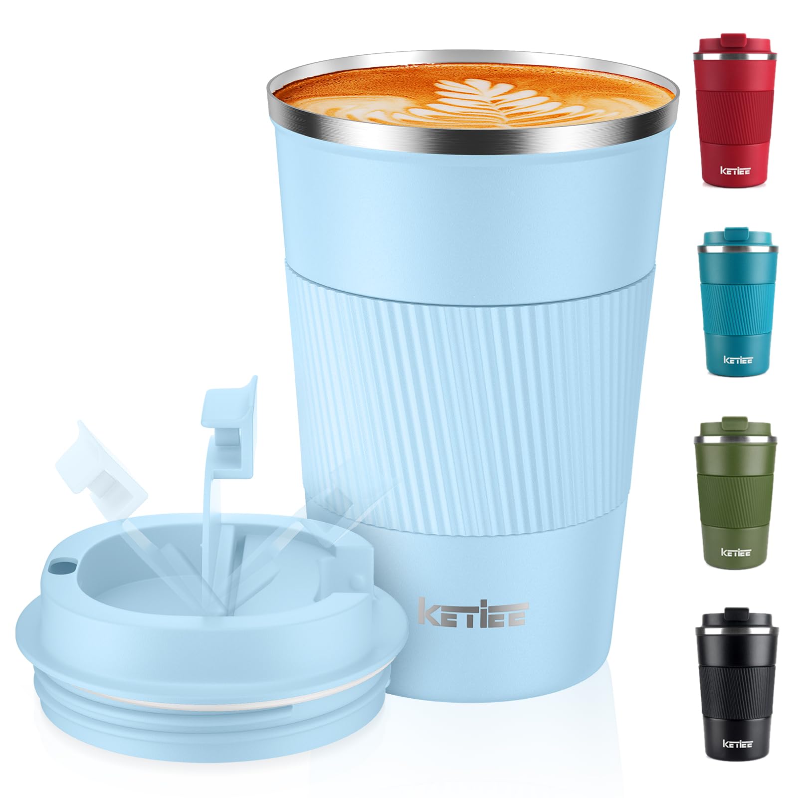 KETIEE Vacuum Insulated Travel Mug 380ml – Grass Green