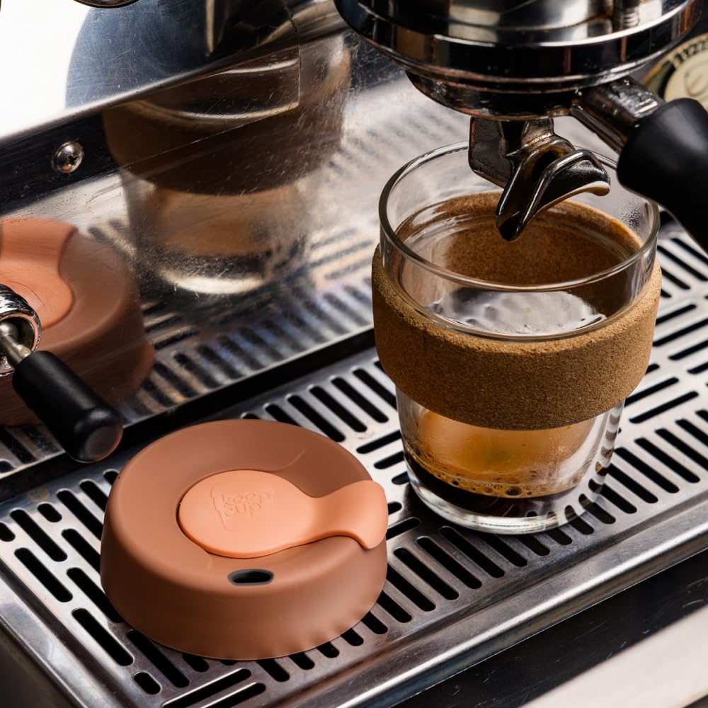 KeepCup Brew Cork - Reusable Coffee Cup Tempered Glass and Natural Cork, Extra Small 6oz/177ml - Daybreak