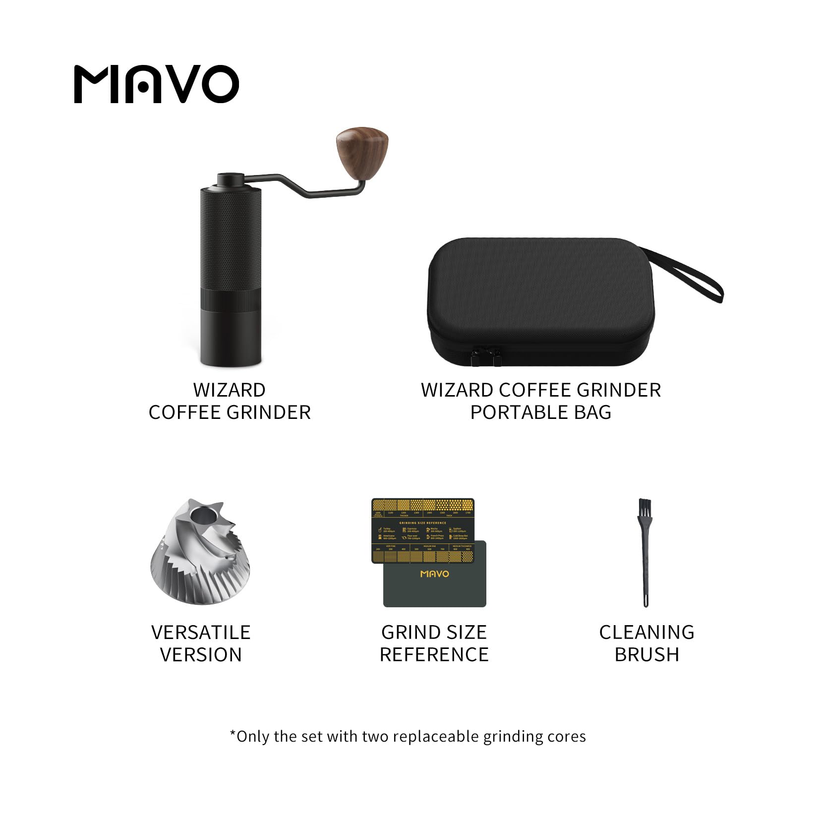 MAVO Manual Coffee Grinder – CNC Stainless Steel Conical Burr, 25g Capacity