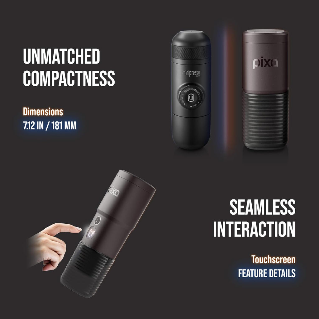 WACACO Pixapresso Dark Burgundy with Case