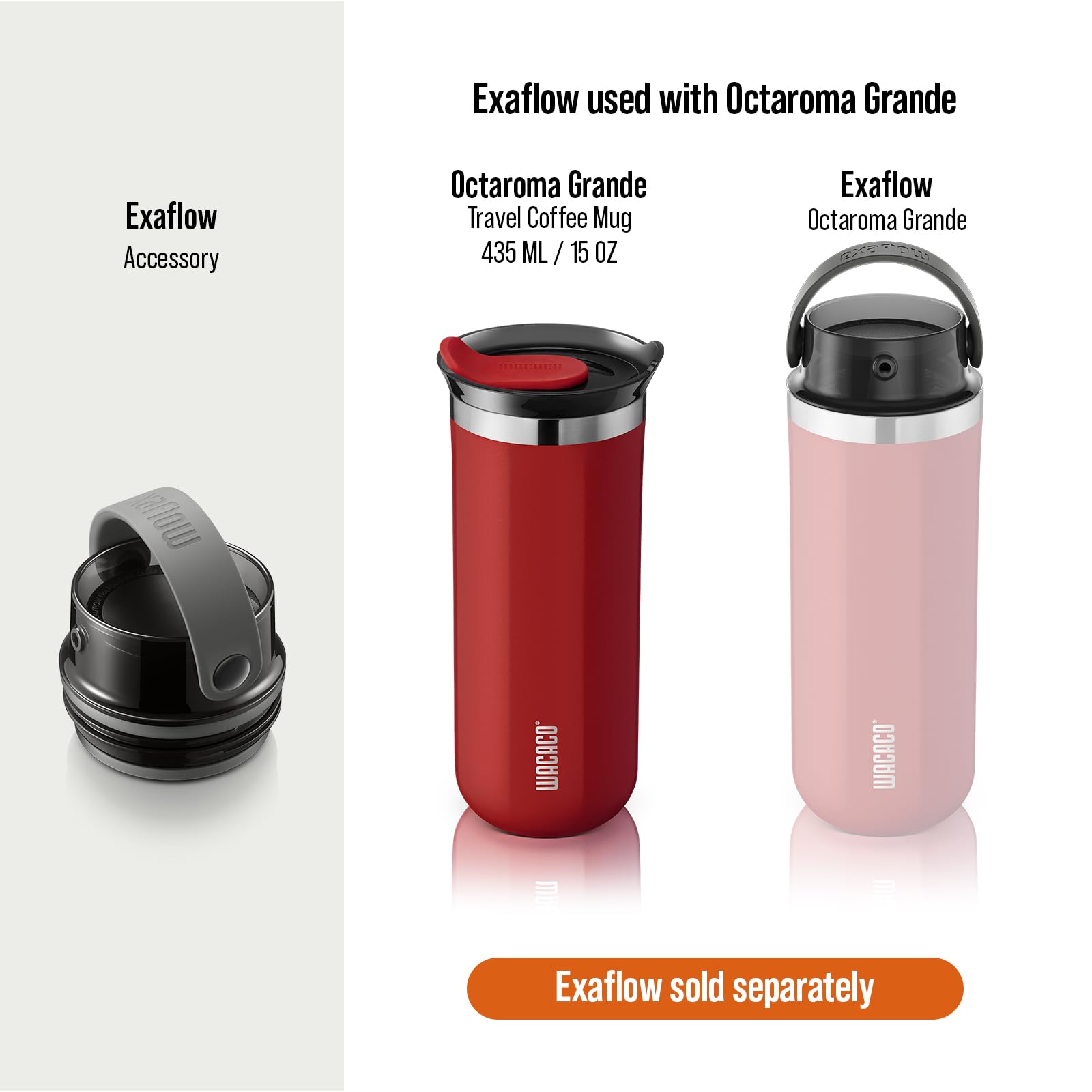 WACACO Octaroma Classico Vacuum Insulated Travel Mug – Double-Wall Stainless Steel Tumbler with Lid | 6 fl oz / 10 fl oz / 15 fl oz | Multiple Colours
