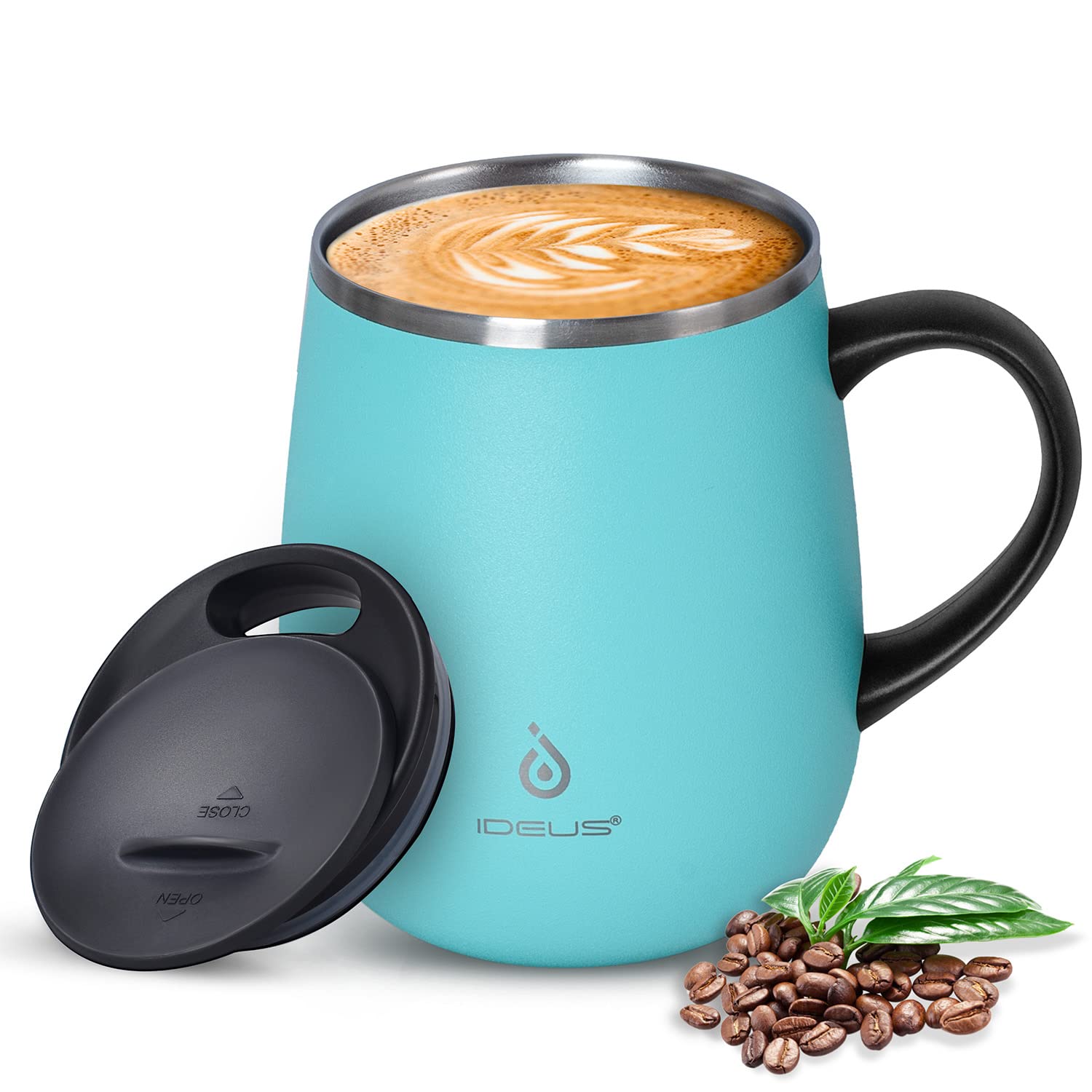 Ideus 16oz Insulated Coffee Mug with Handle – Leopard Black
