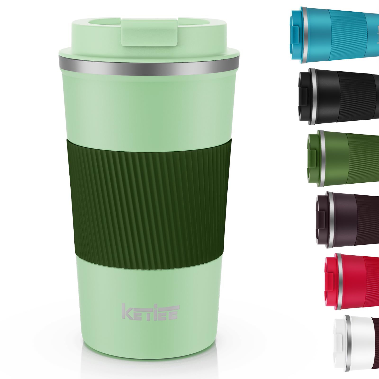 KETIEE Vacuum Insulated Travel Mug 380ml – Grass Green